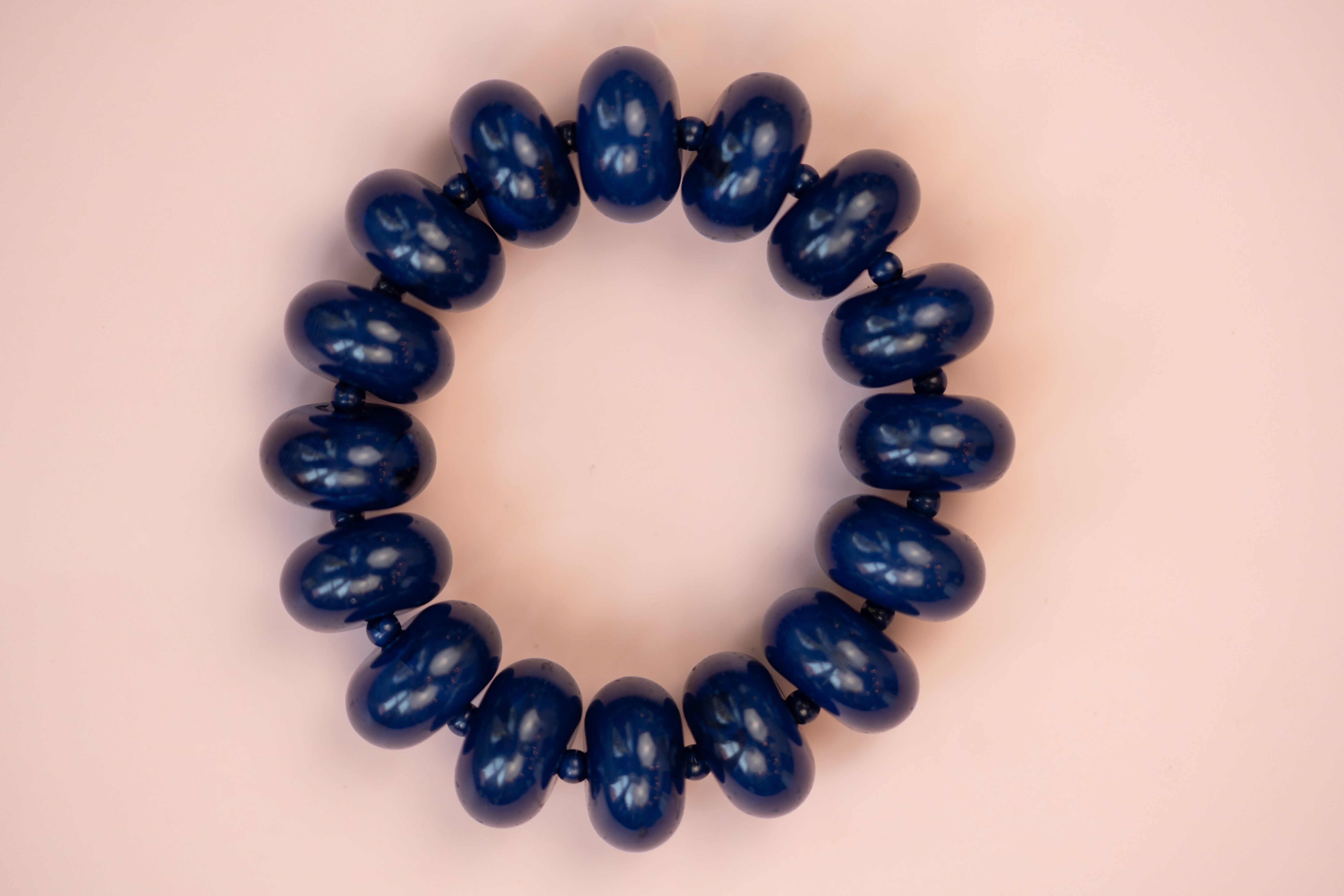 Navy Chunky Acrylic Bead Bracelet