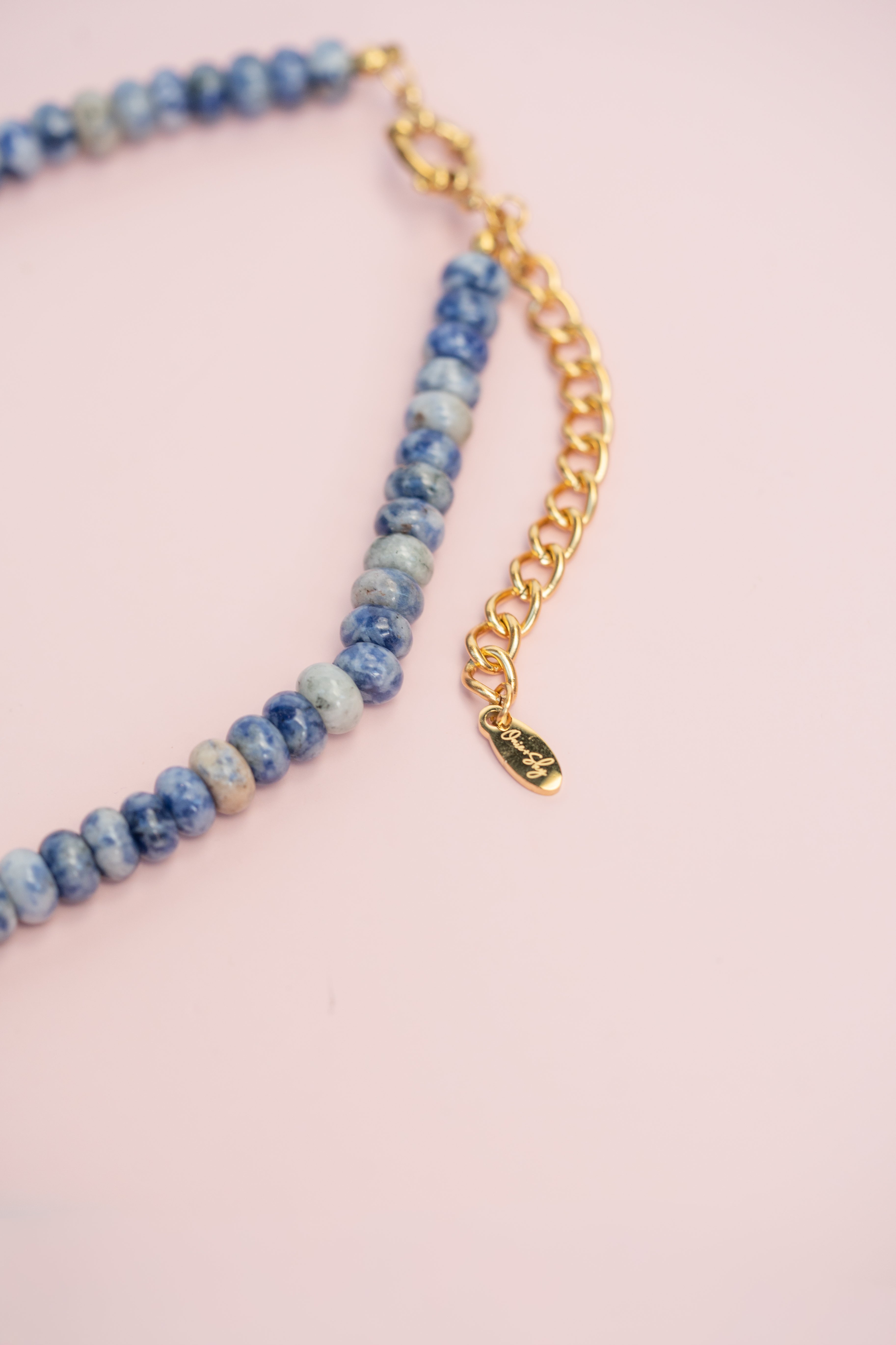 Blue Marble Gemstone Necklace