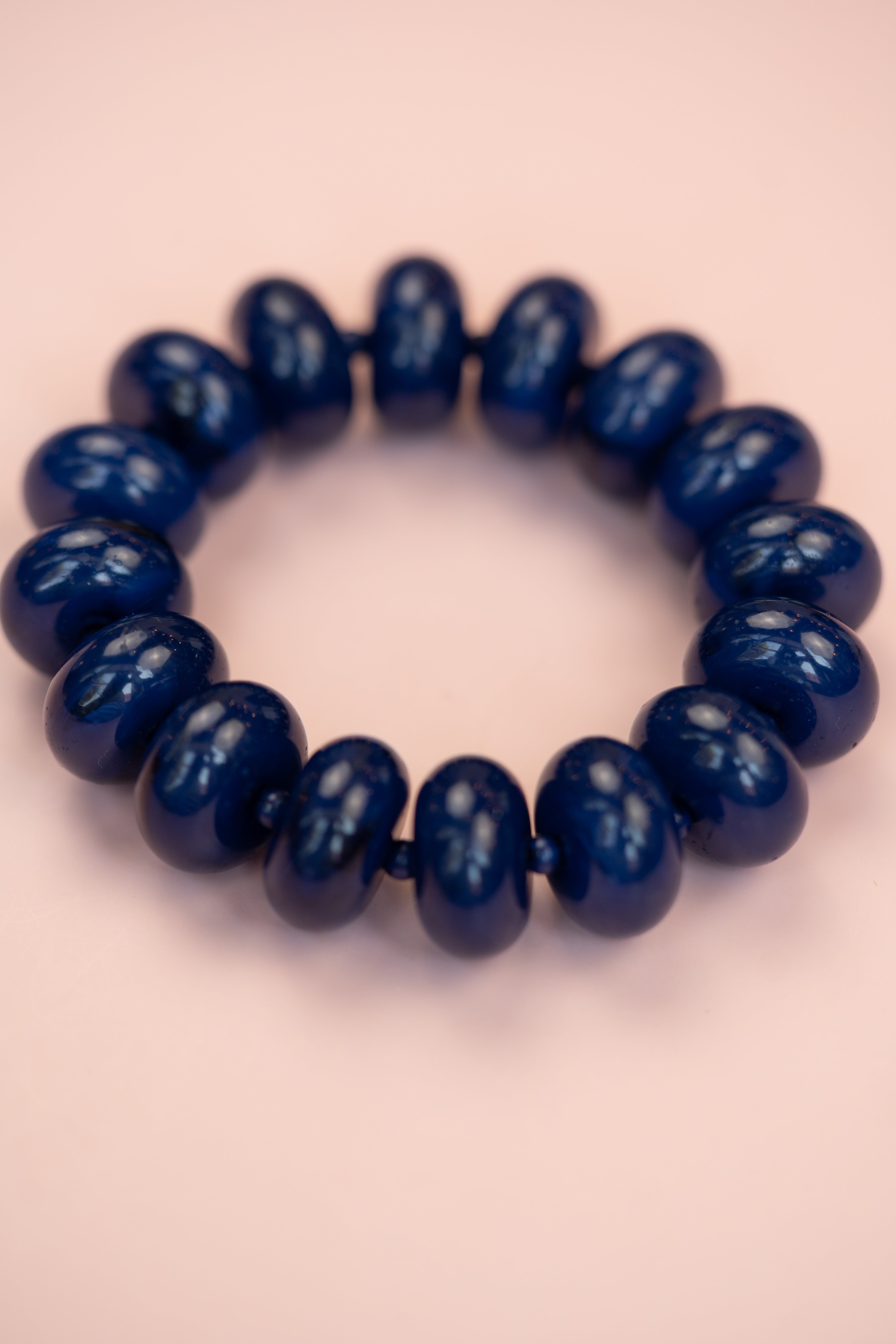 Navy Chunky Acrylic Bead Bracelet