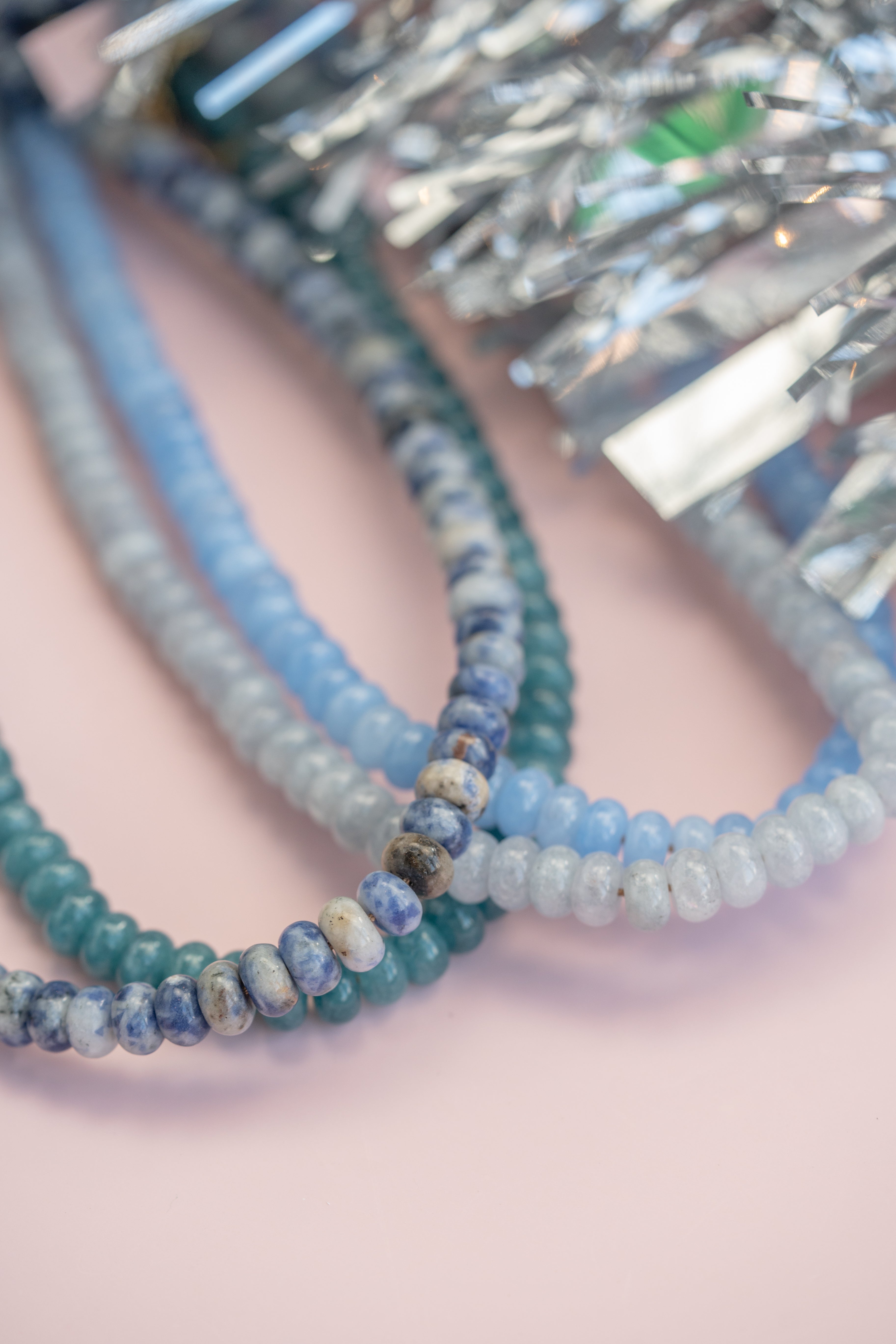 Blue Marble Gemstone Necklace