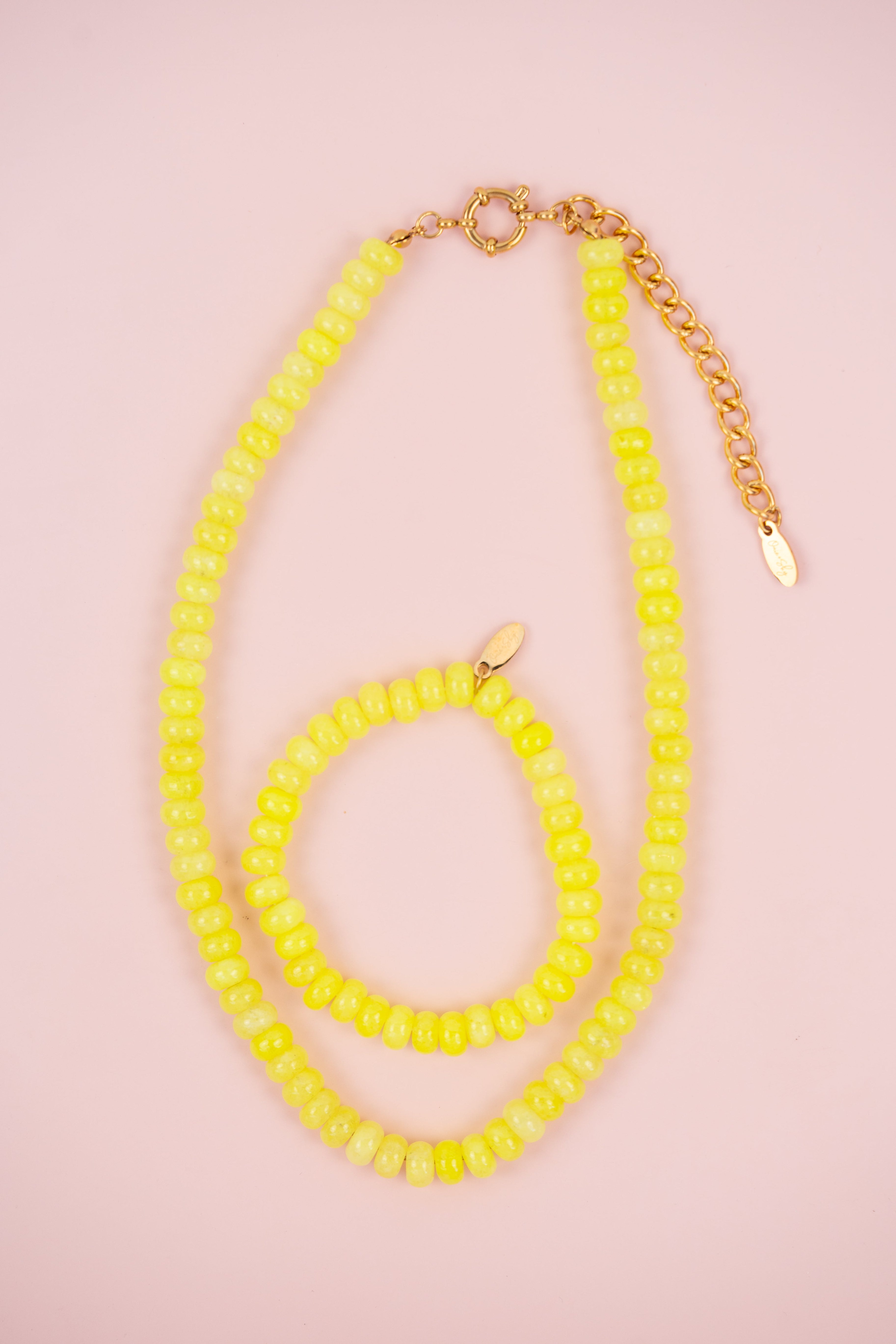 Neon Yellow Gemstone Necklace
