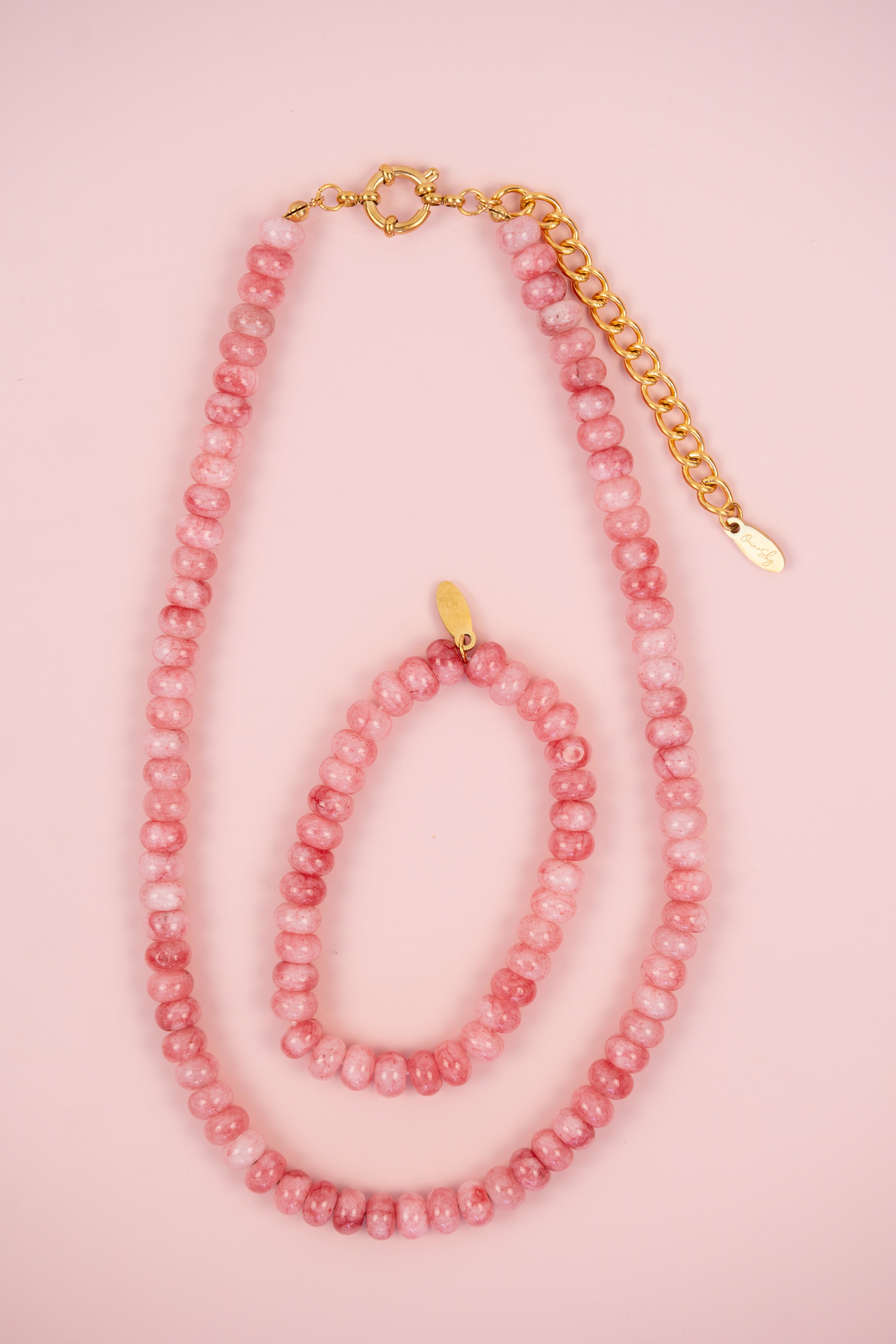 Pink Marble Gemstone Bracelet