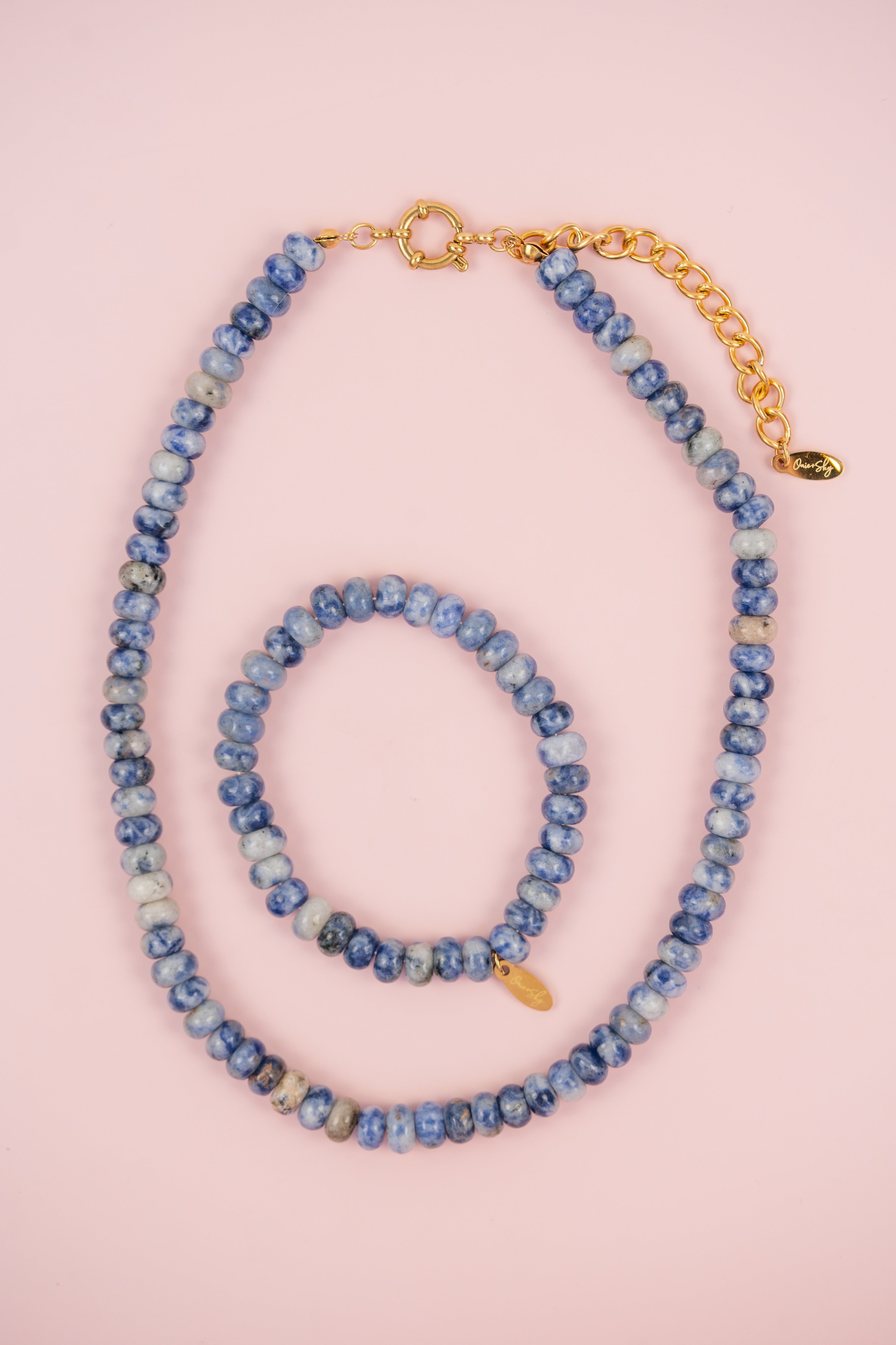 Blue Marble Gemstone Bracelet