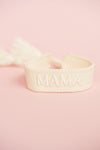 Mama Embroidered Bracelet-Cream