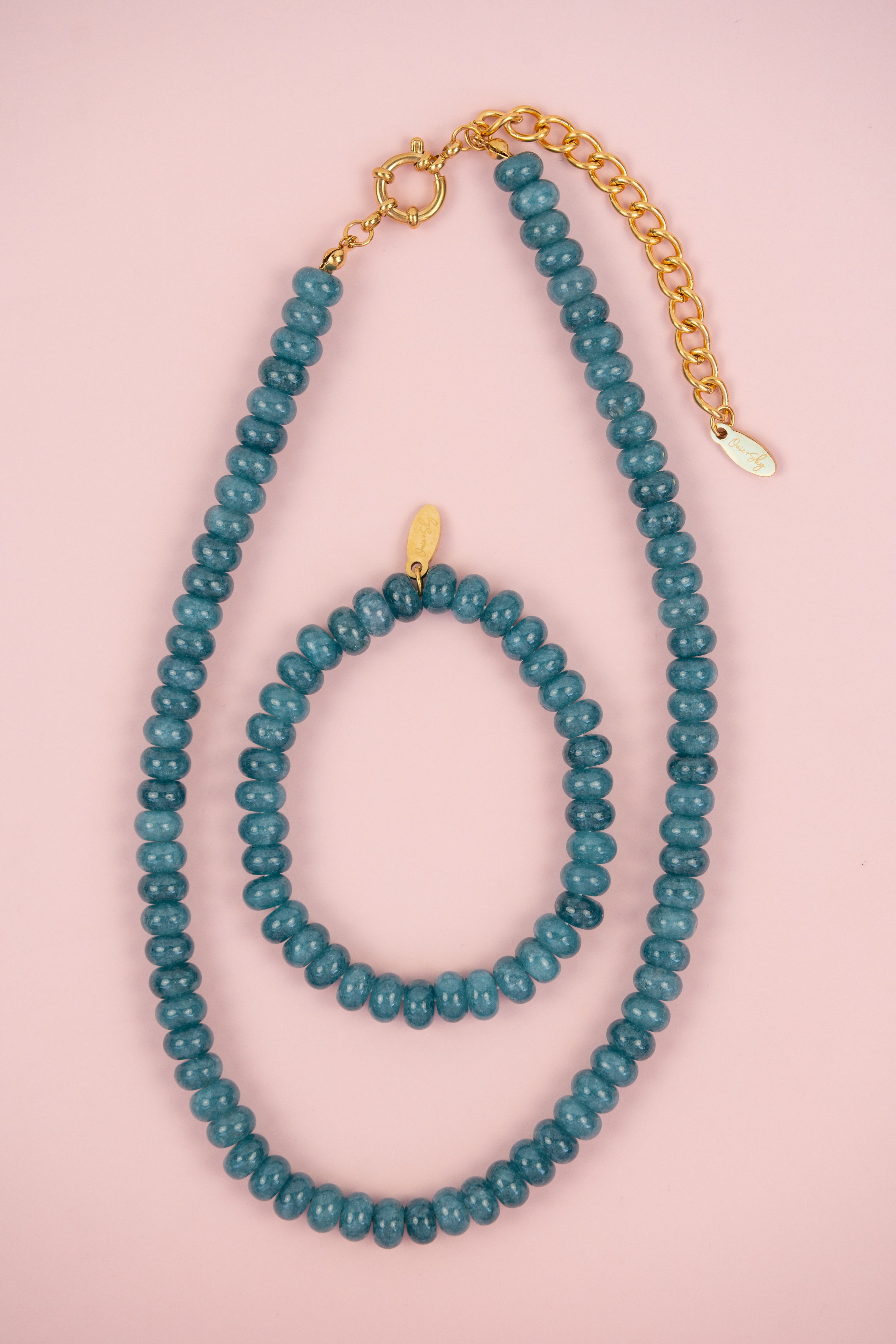 Dark Teal Gemstone Necklace