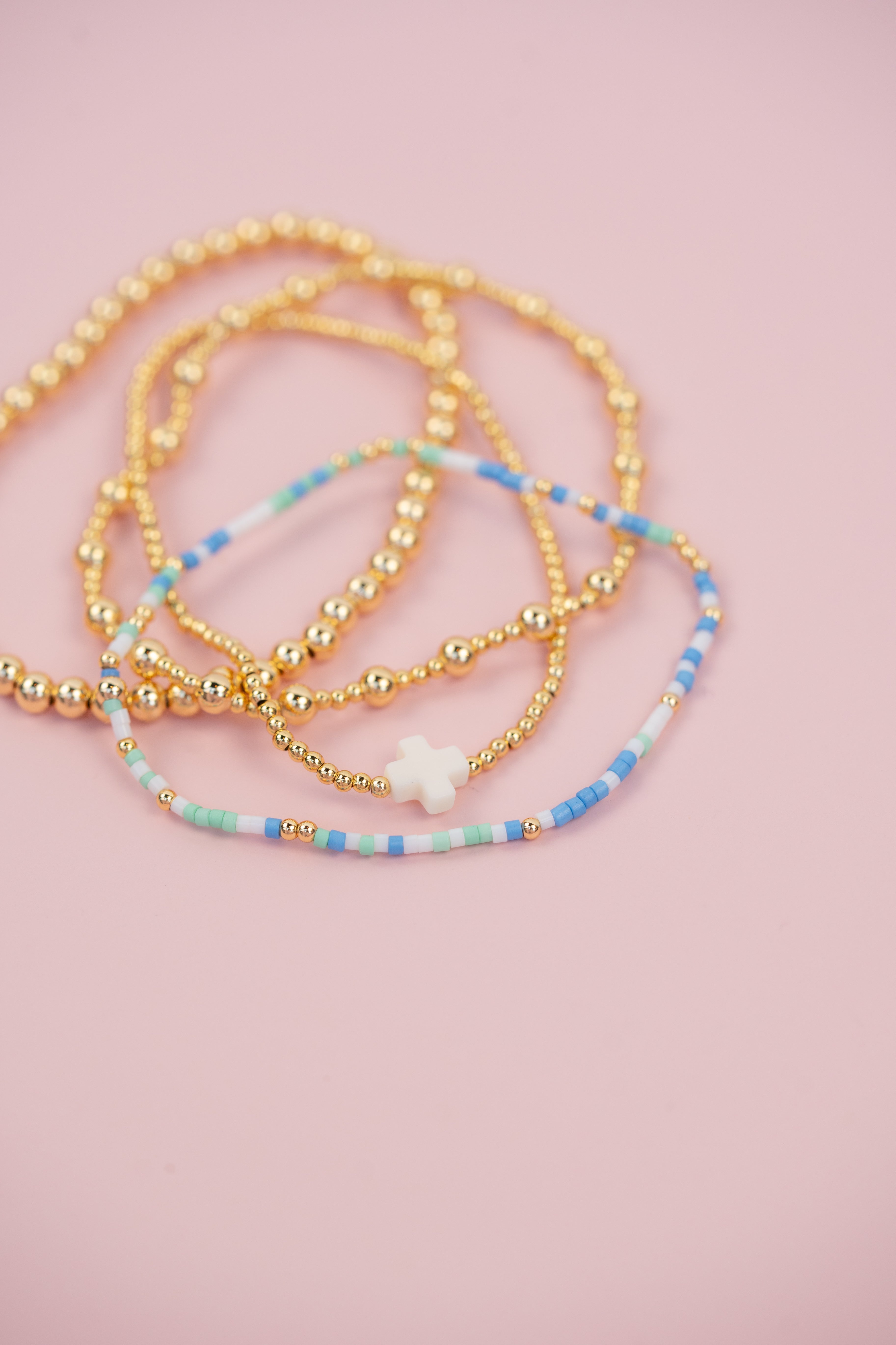 Blue/White and Gold Cross Set