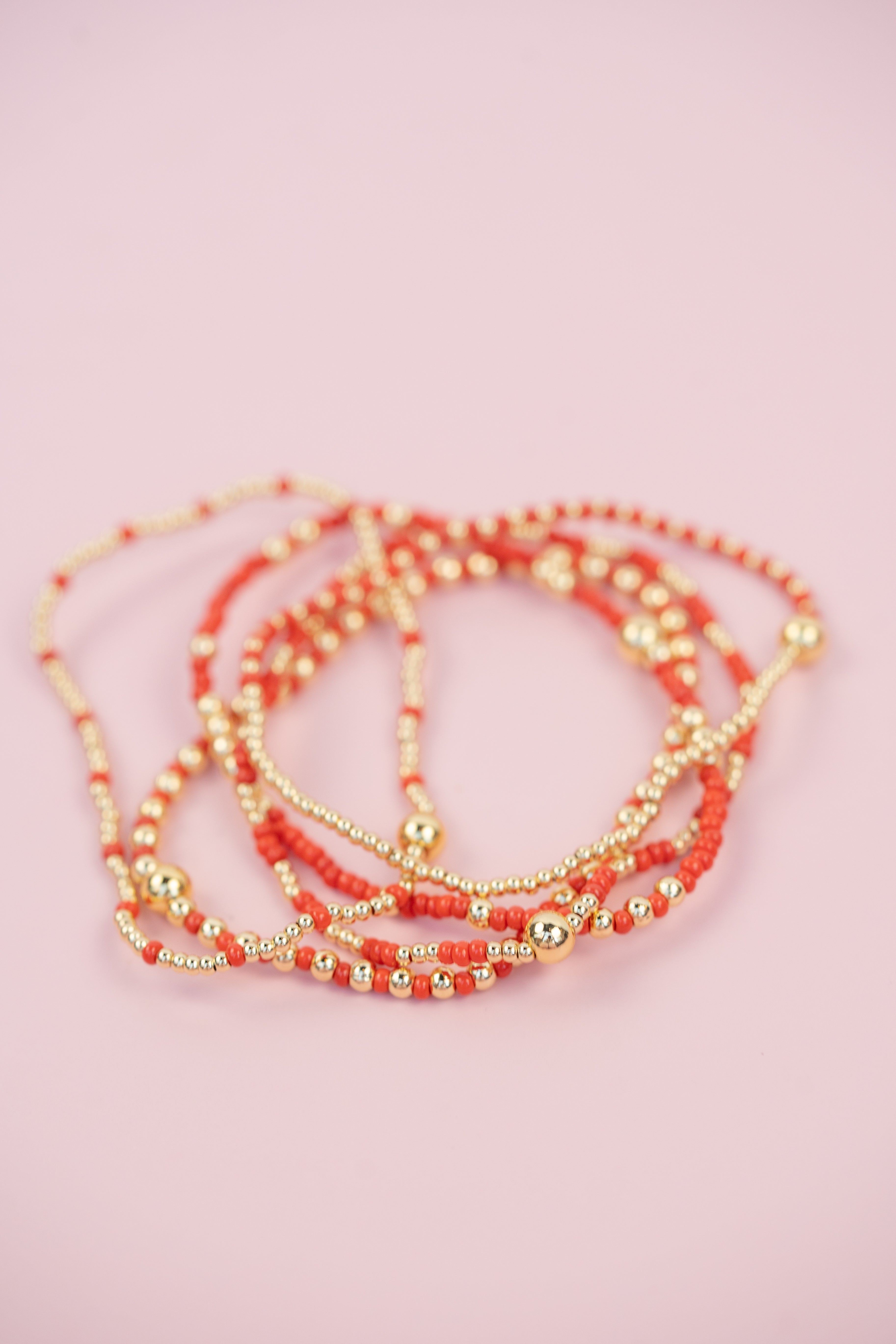 Red and Gold Beaded Set