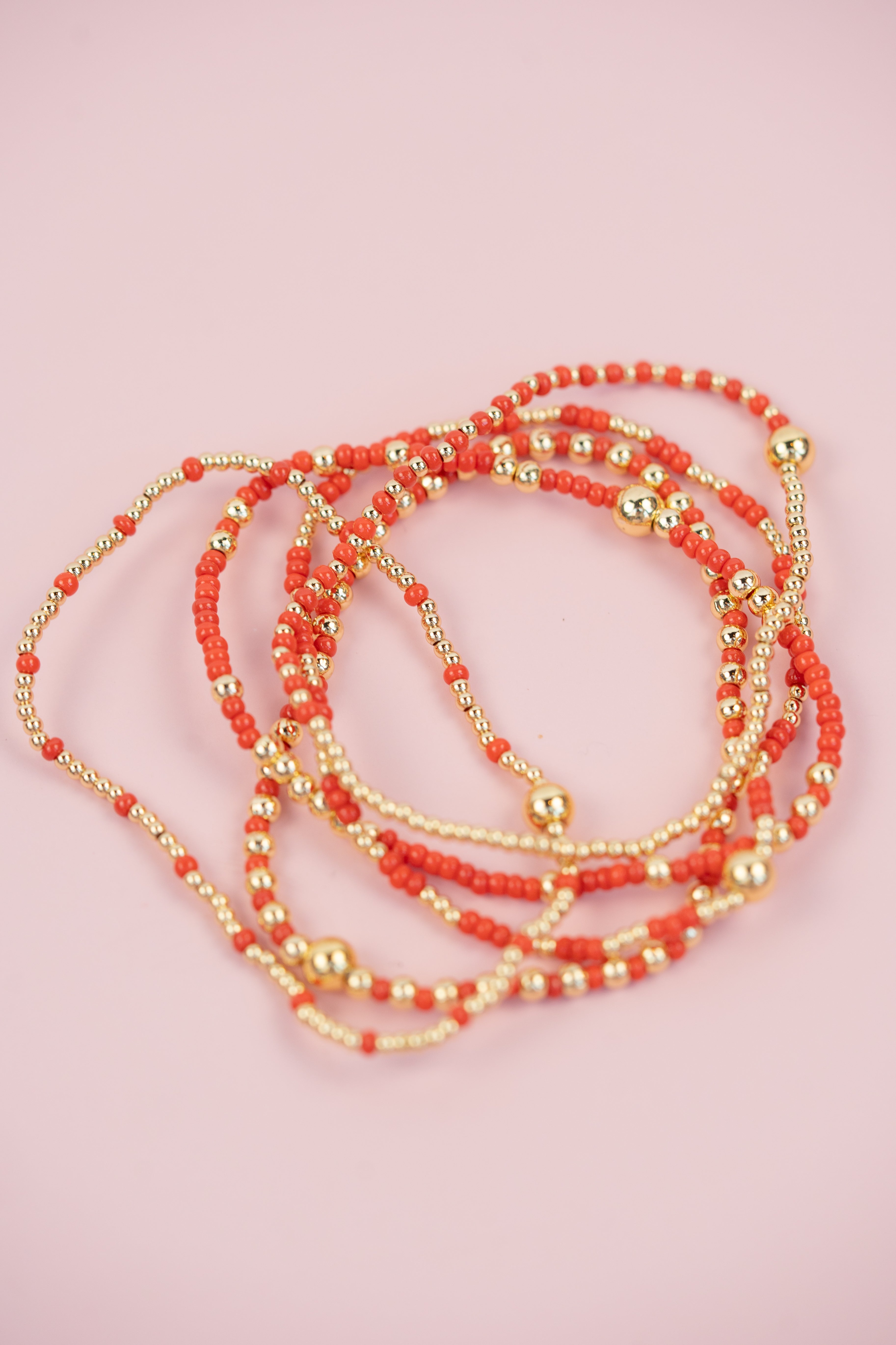 Red and Gold Beaded Set