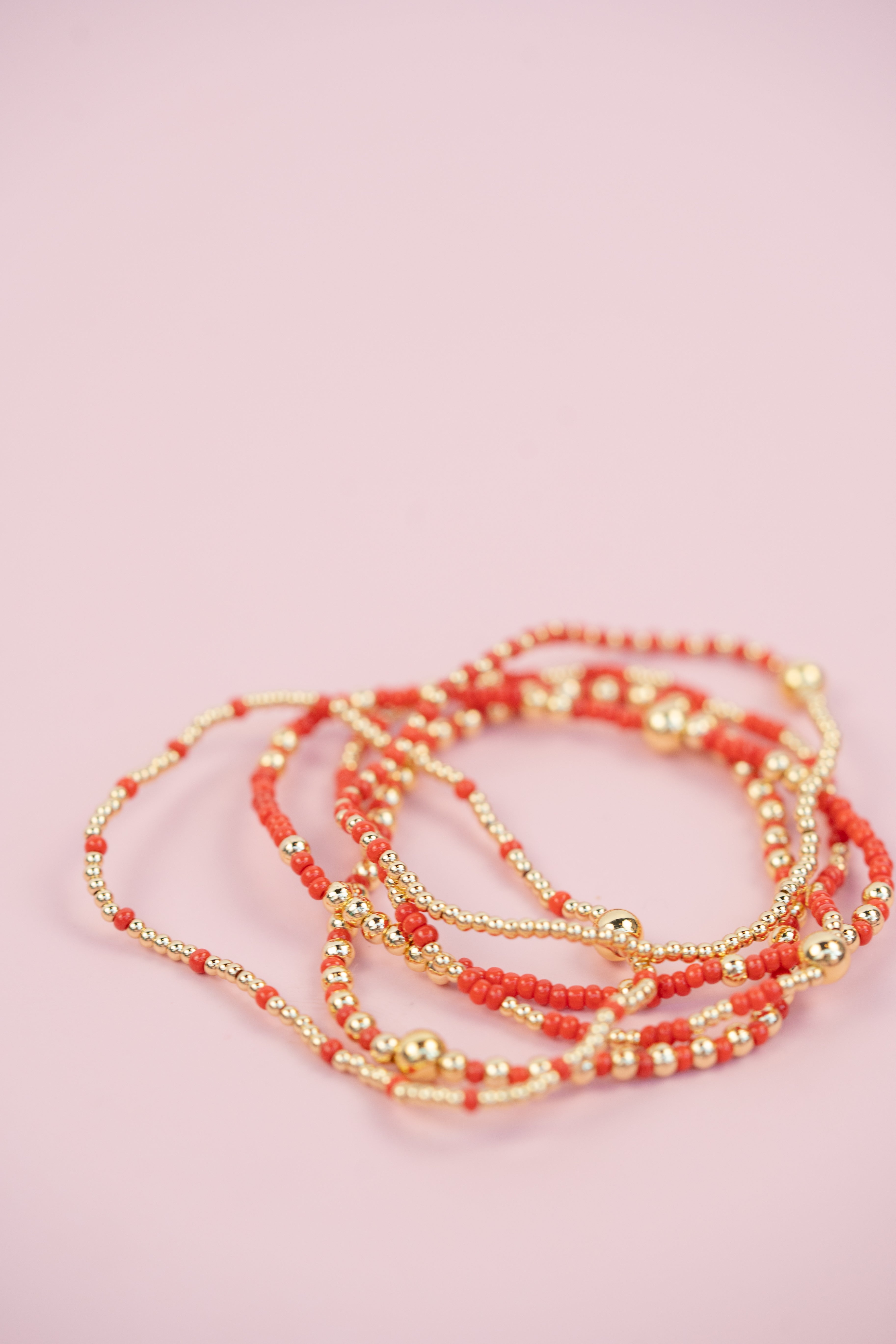 Red and Gold Beaded Set