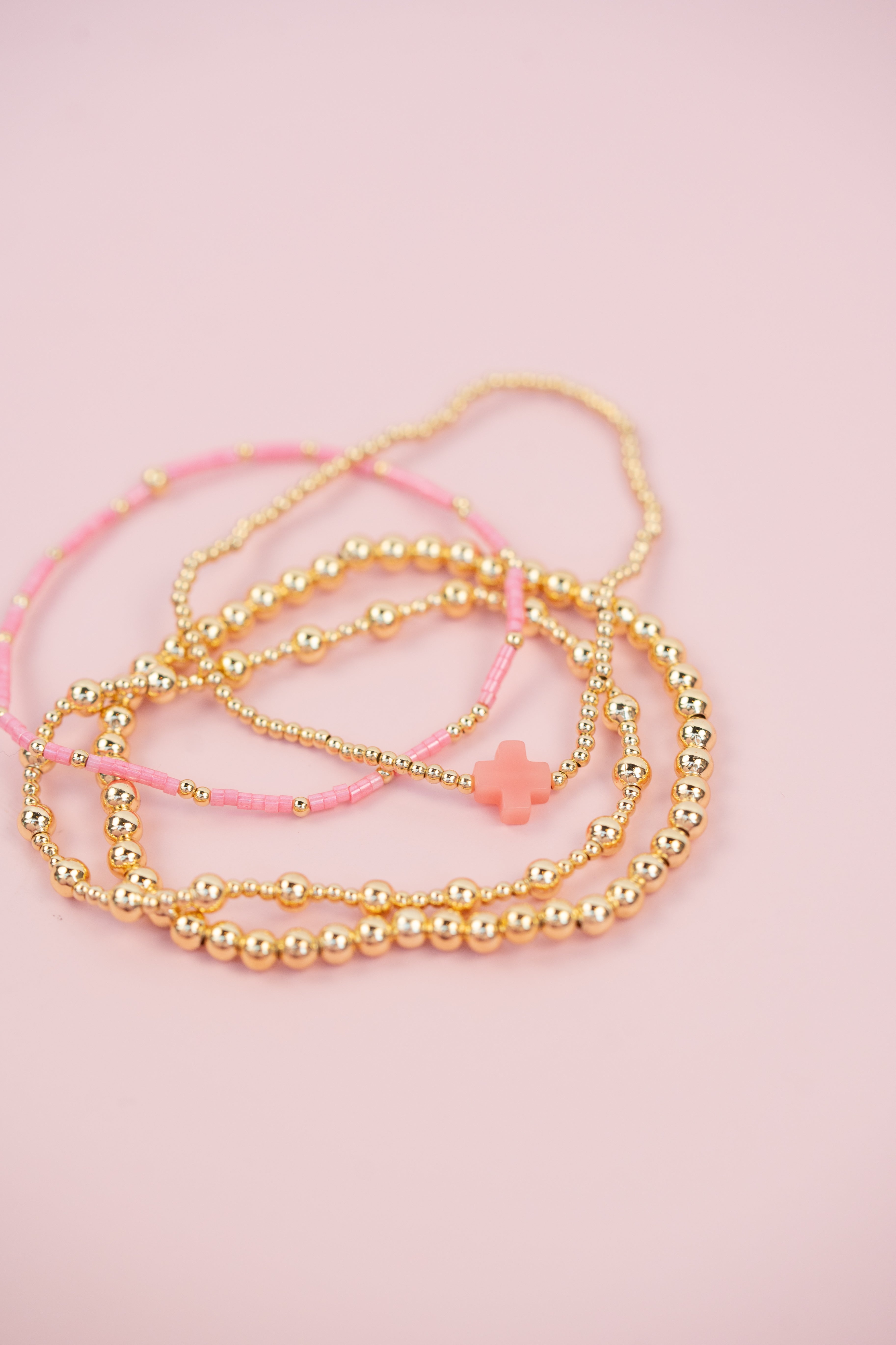 Pink and Gold Cross Set