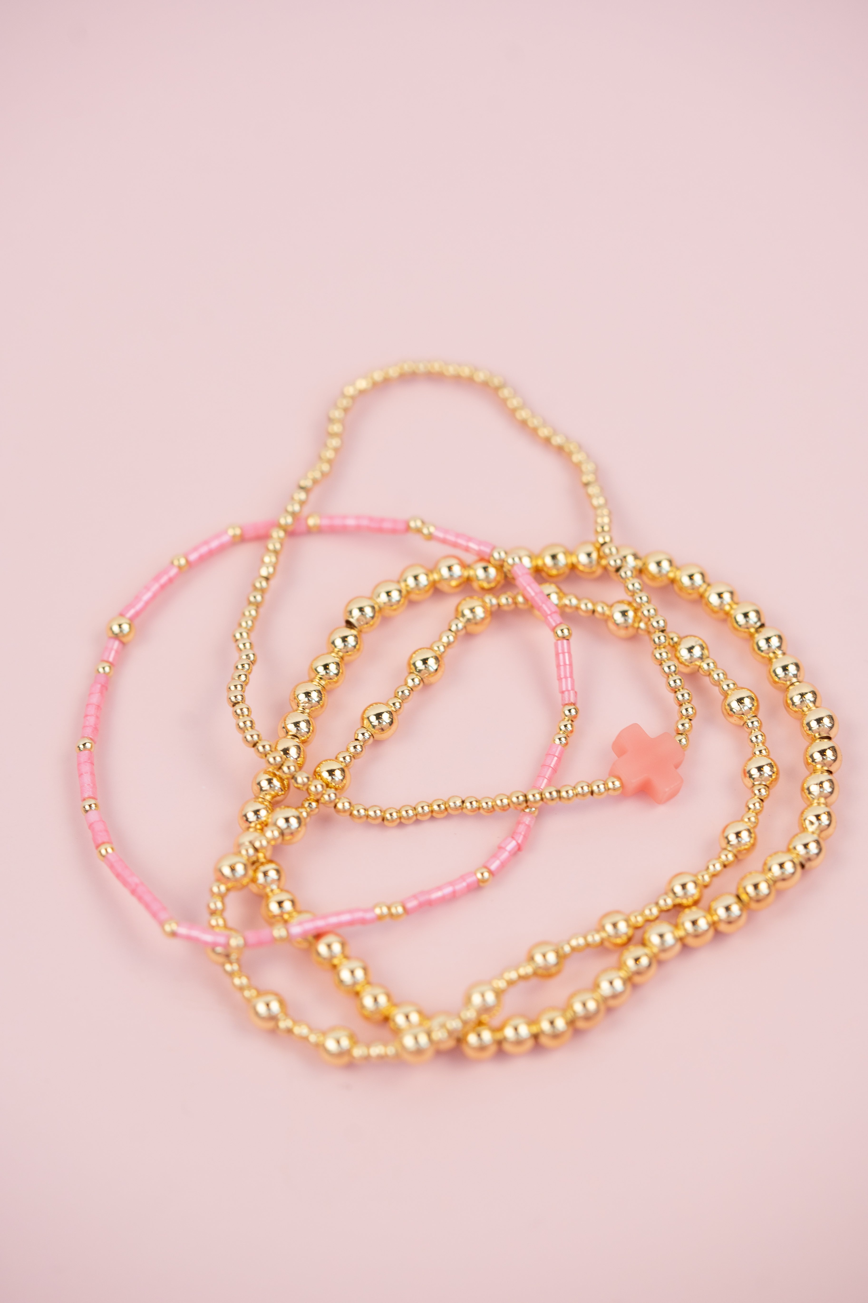 Pink and Gold Cross Set