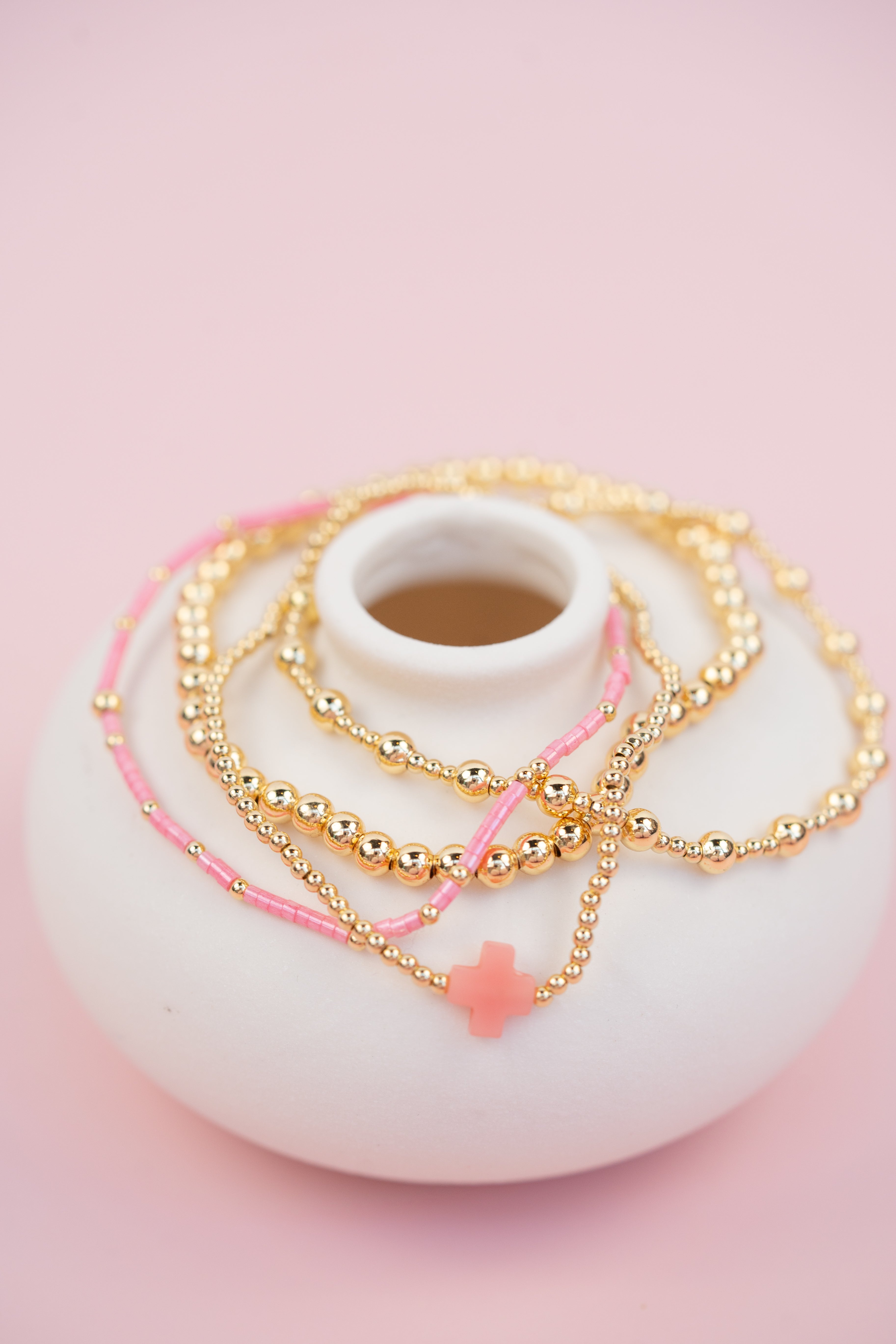 Pink and Gold Cross Set