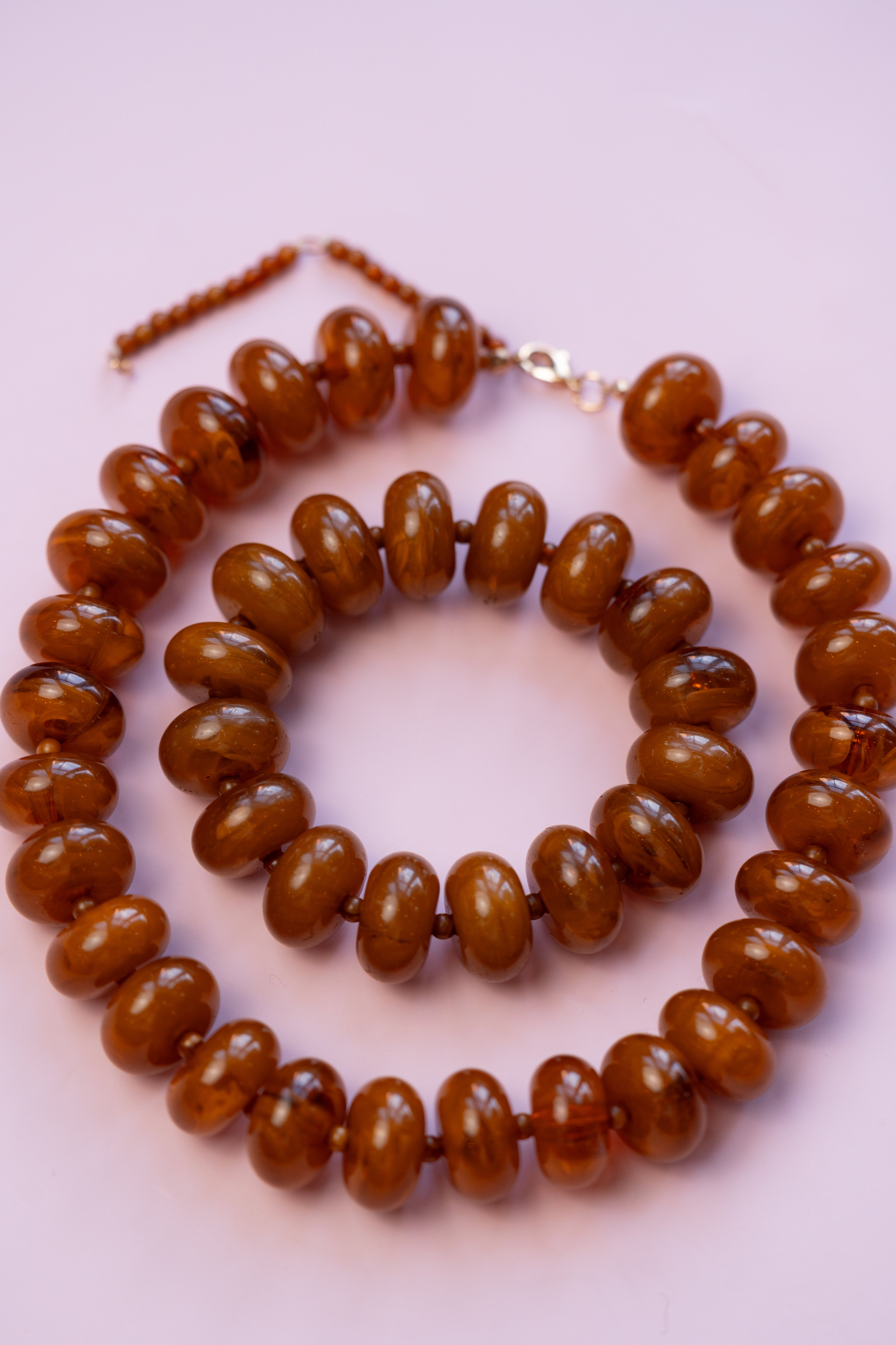 Light Brown Chunky Acrylic Bead Bracelet