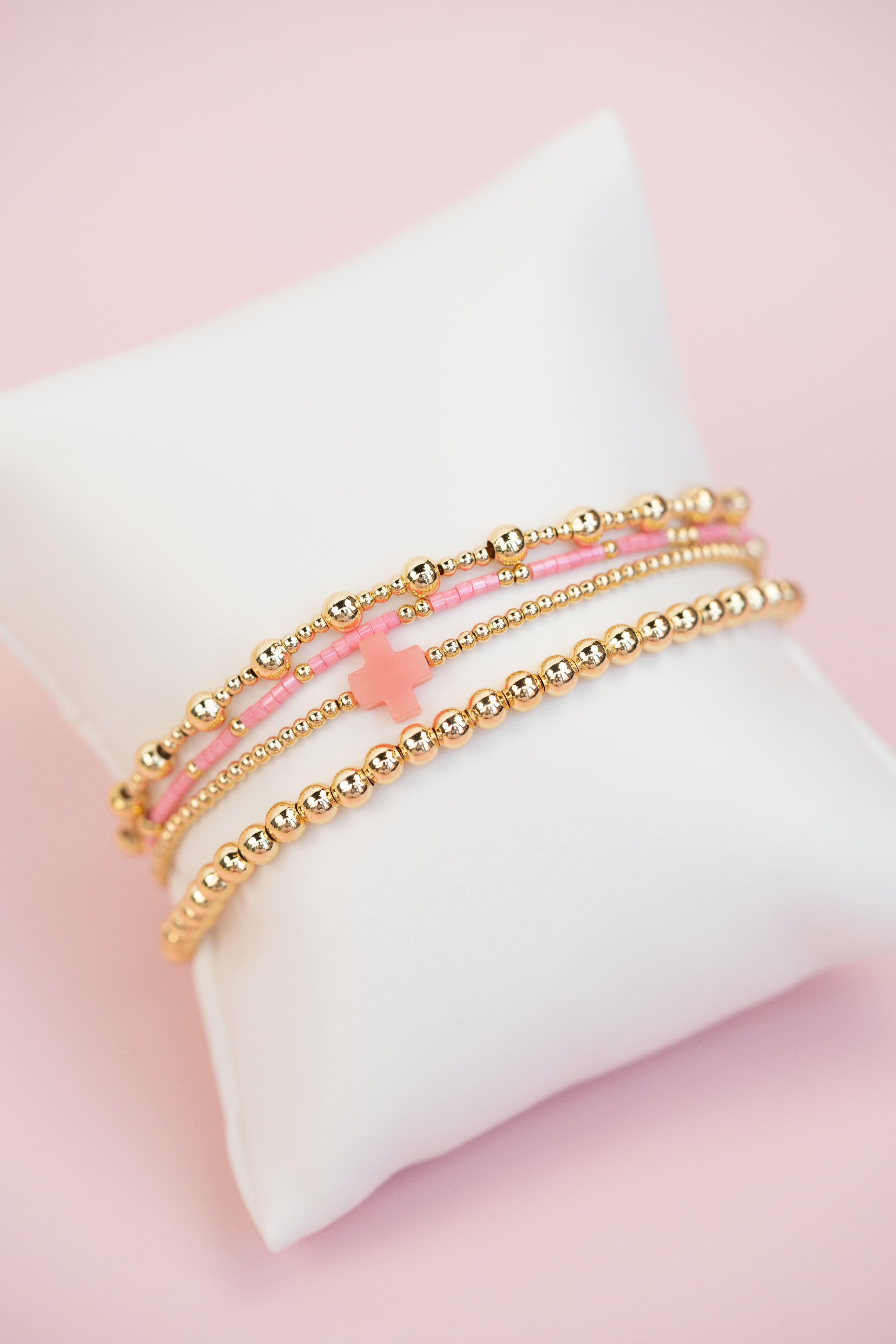 Pink and Gold Cross Set