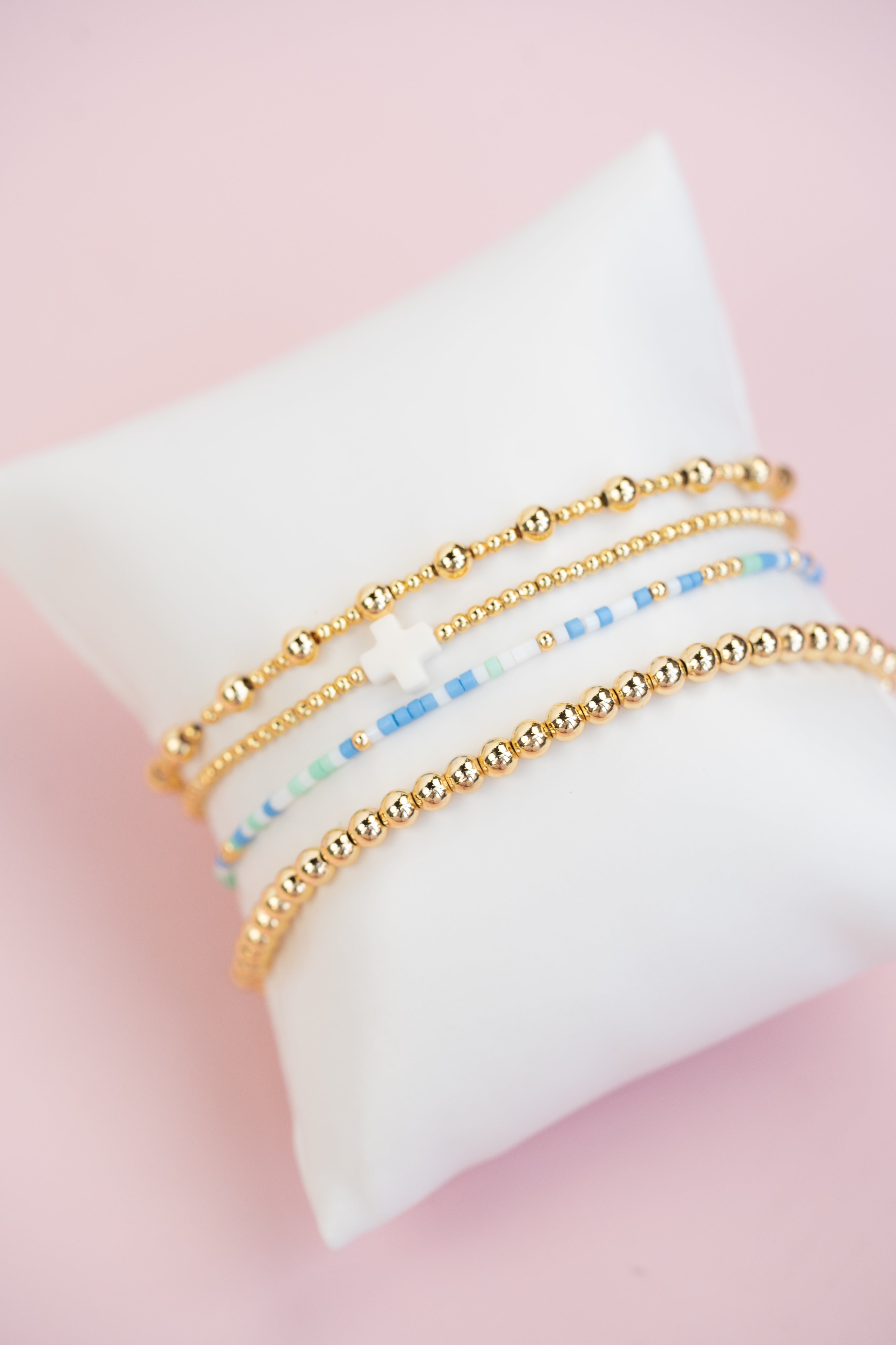 Blue/White and Gold Cross Set