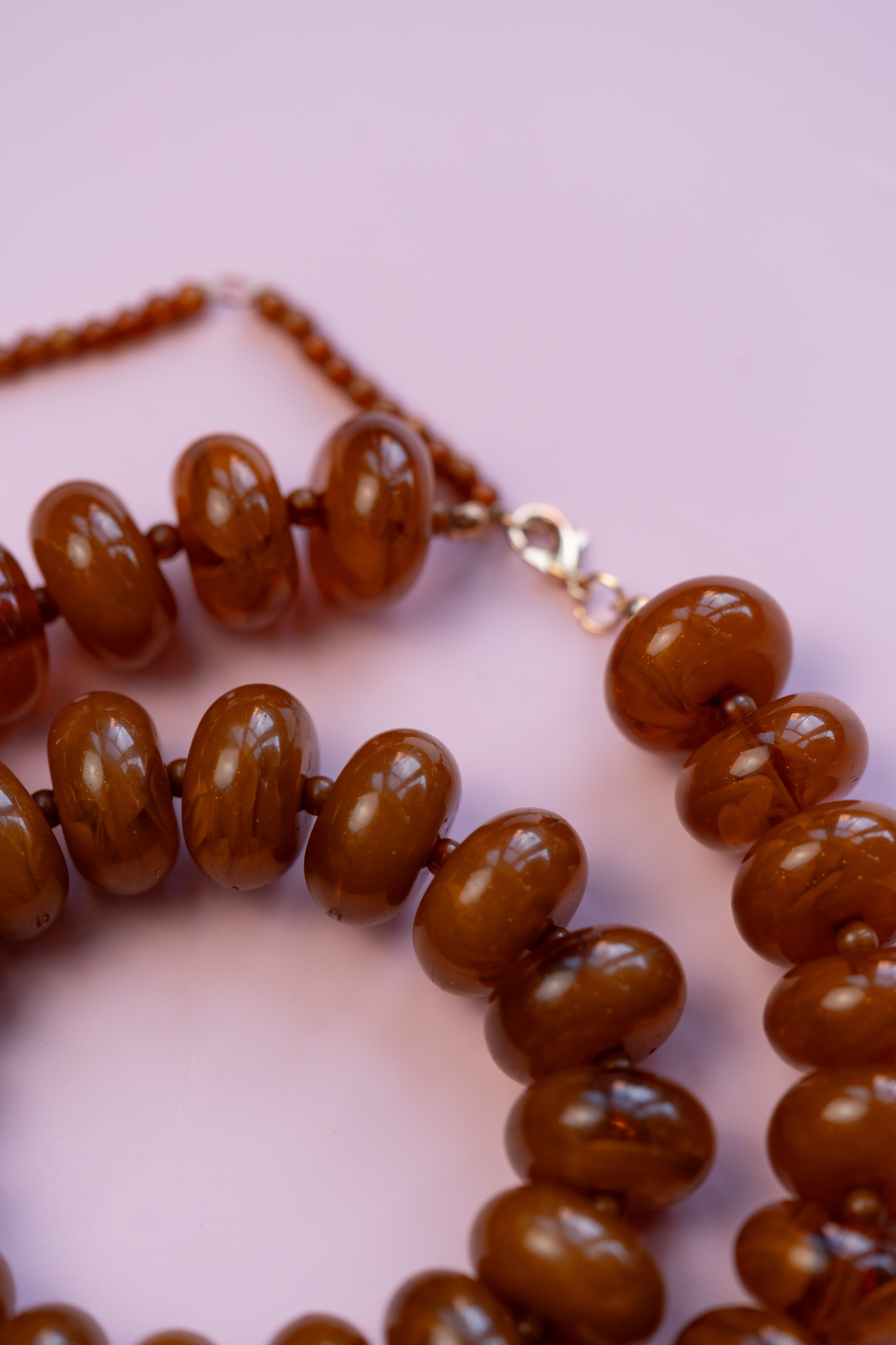 Light Brown Chunky Acrylic Bead Necklace