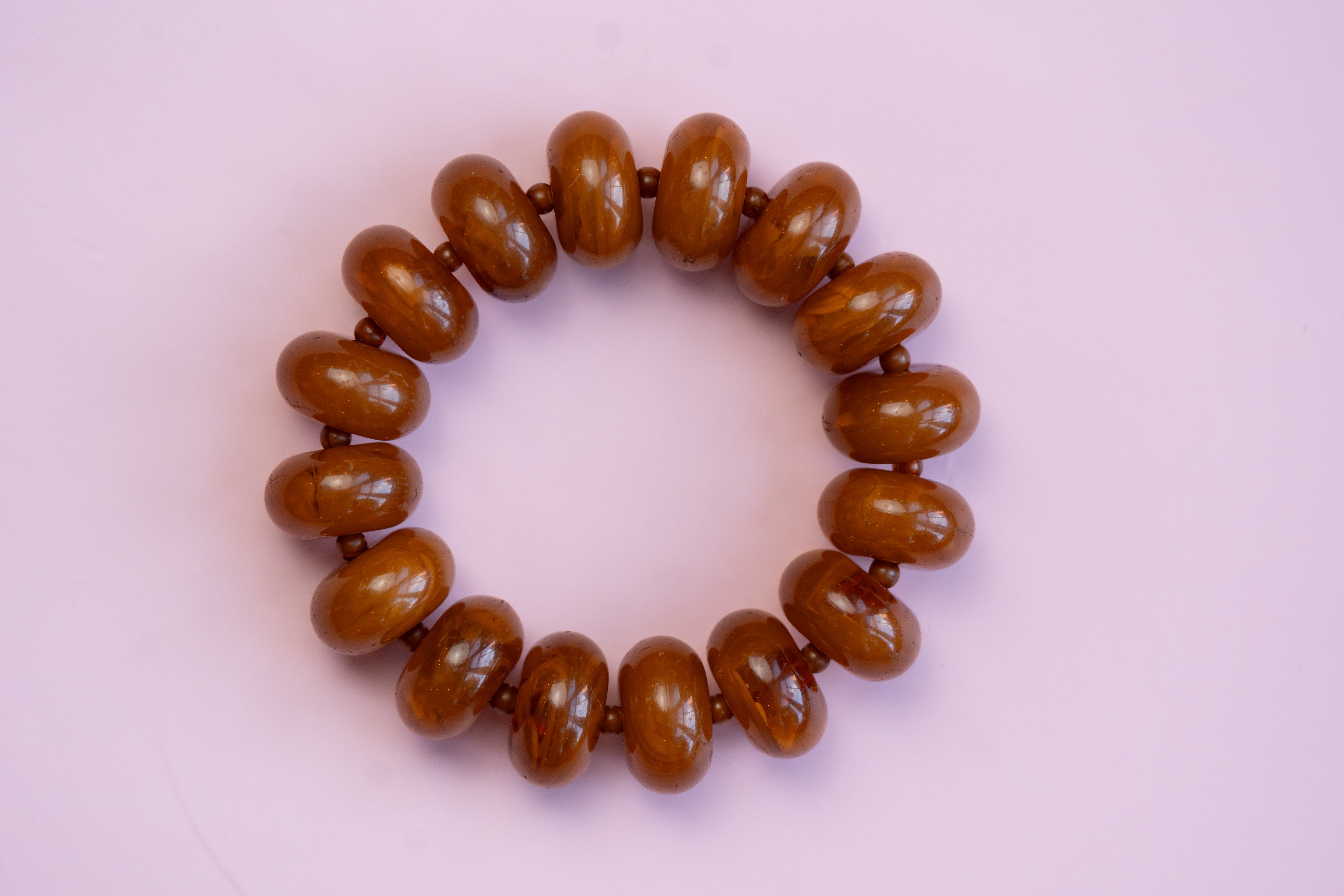 Light Brown Chunky Acrylic Bead Bracelet