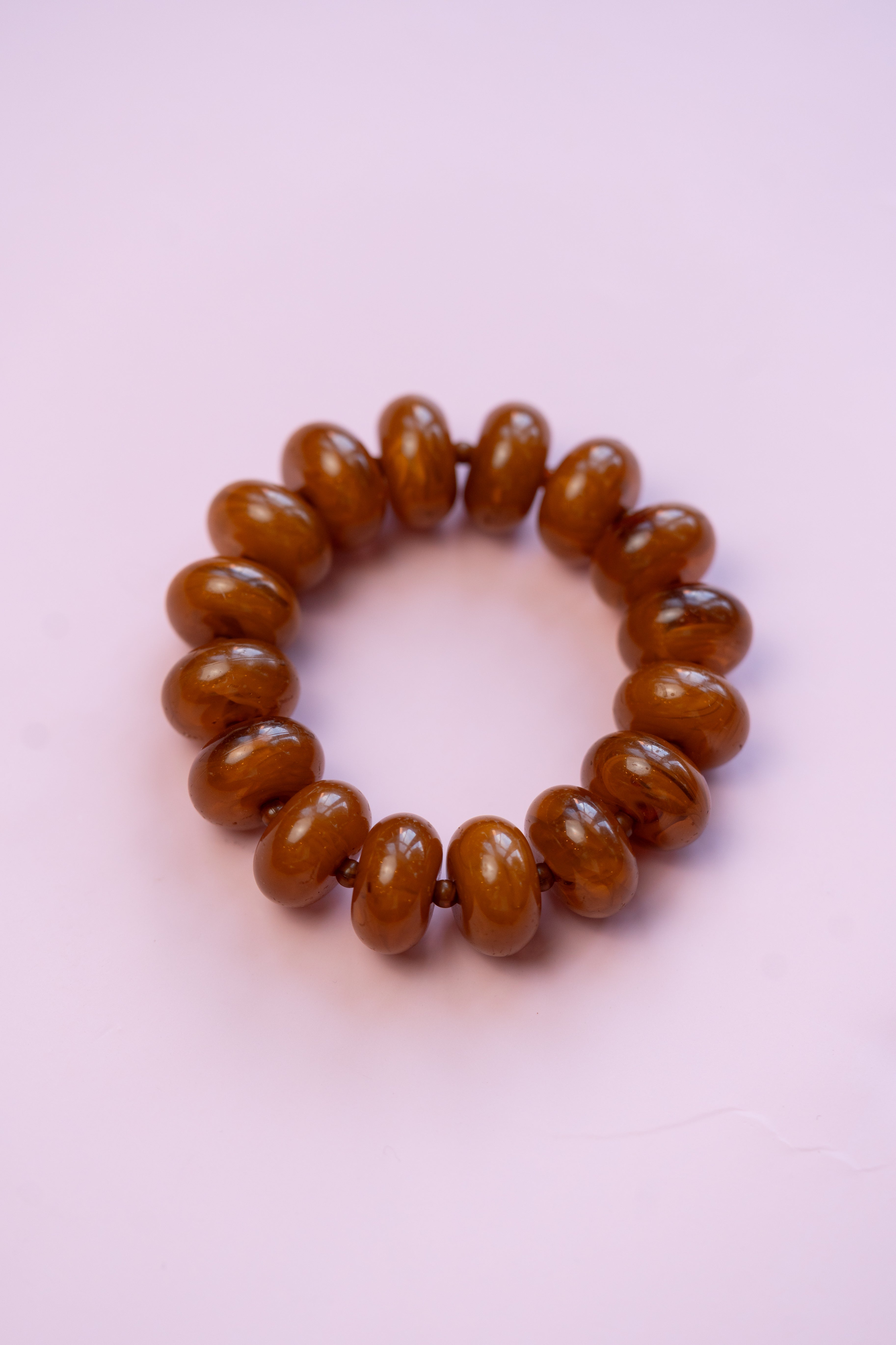 Light Brown Chunky Acrylic Bead Bracelet