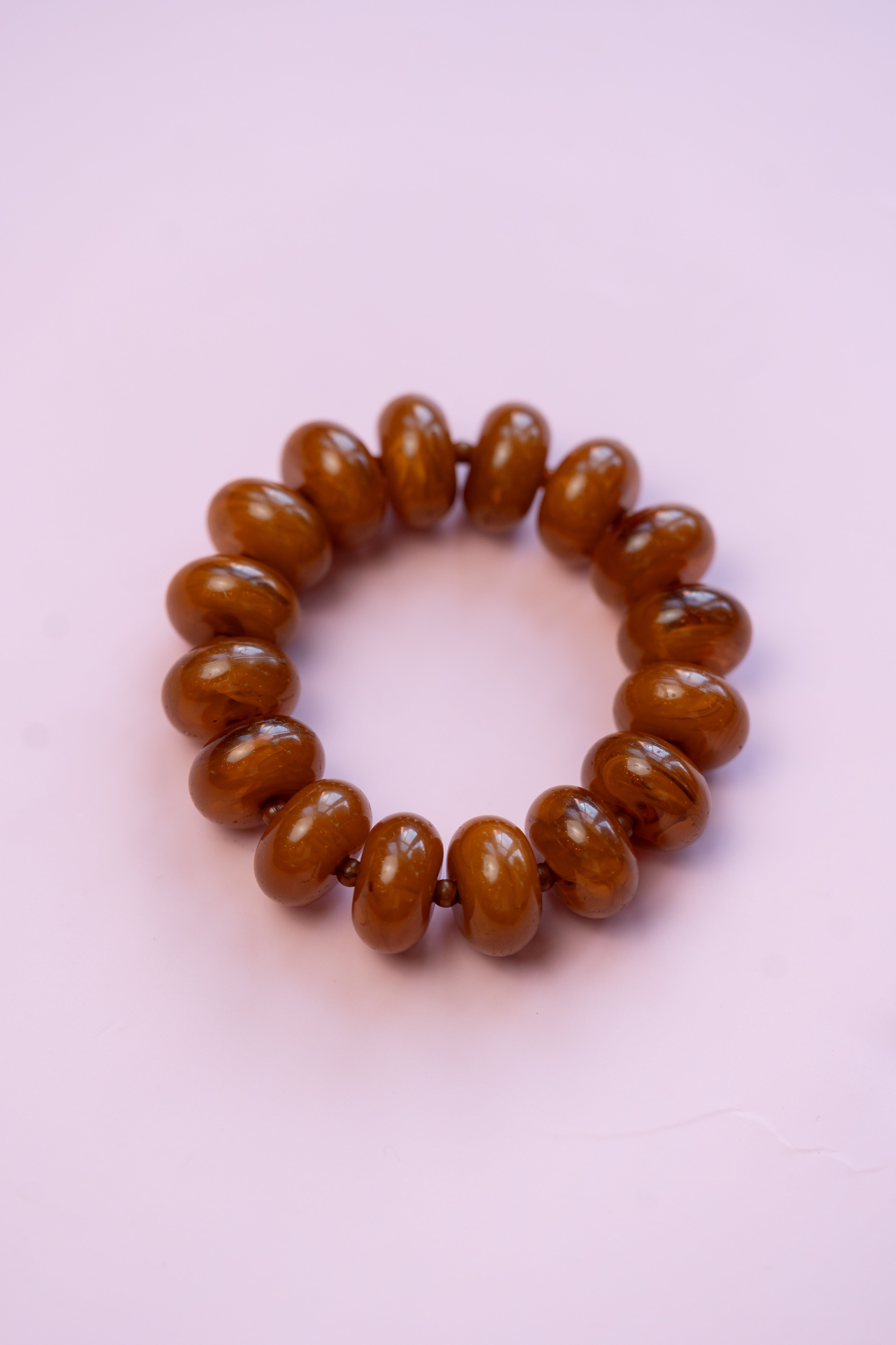 Light Brown Chunky Acrylic Bead Bracelet