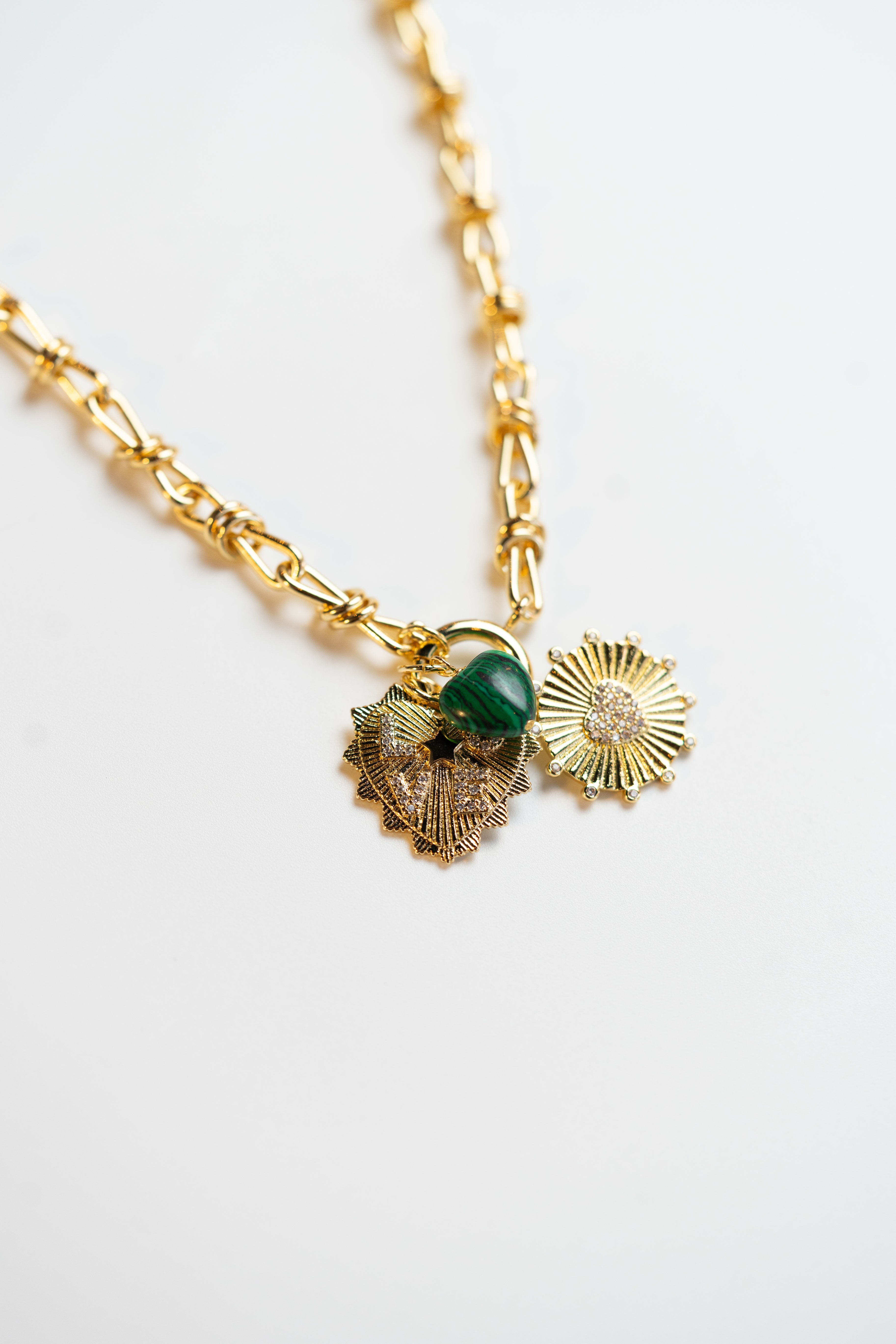 Emerald Love Charm Necklace