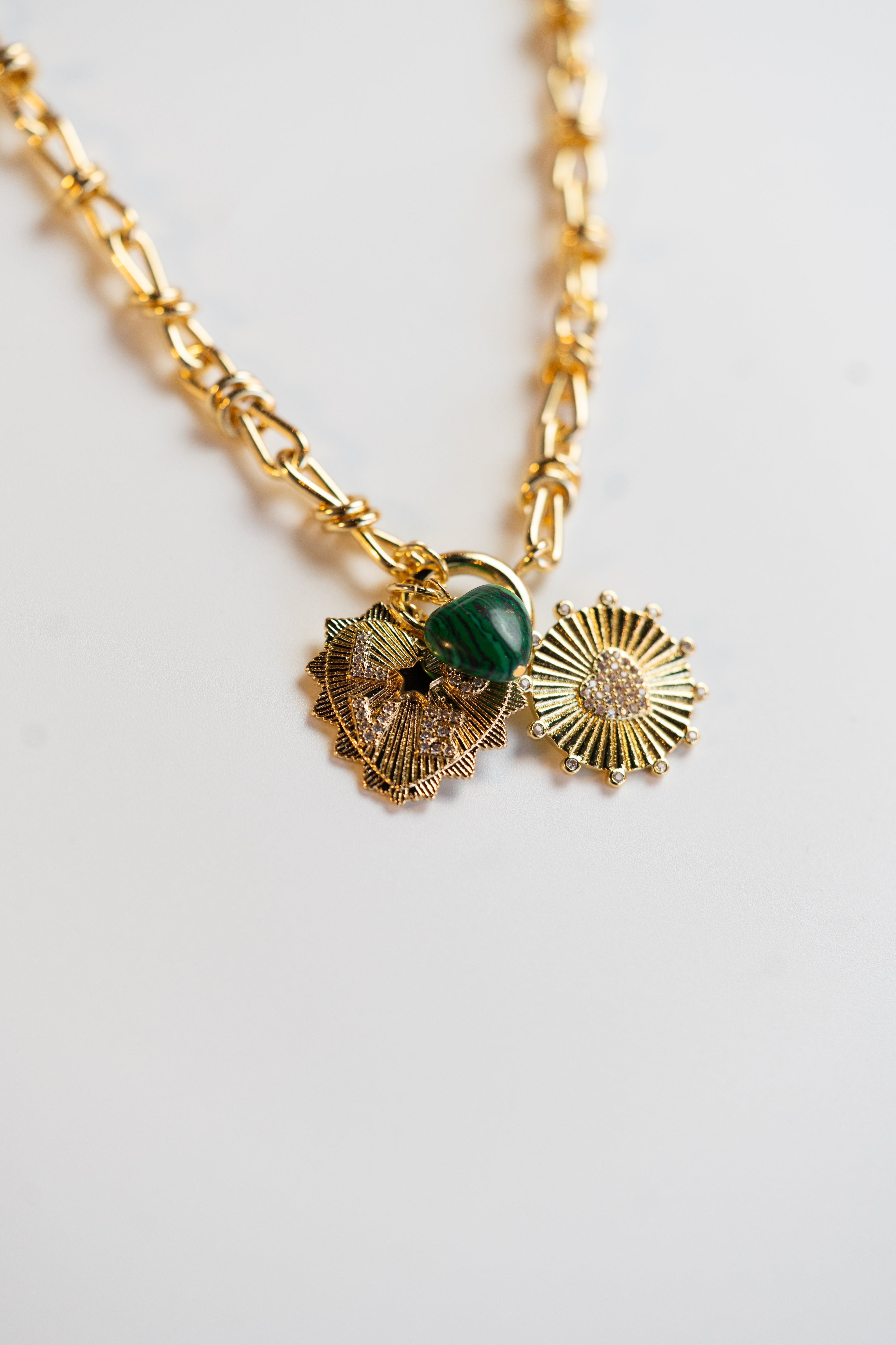 Emerald Love Charm Necklace