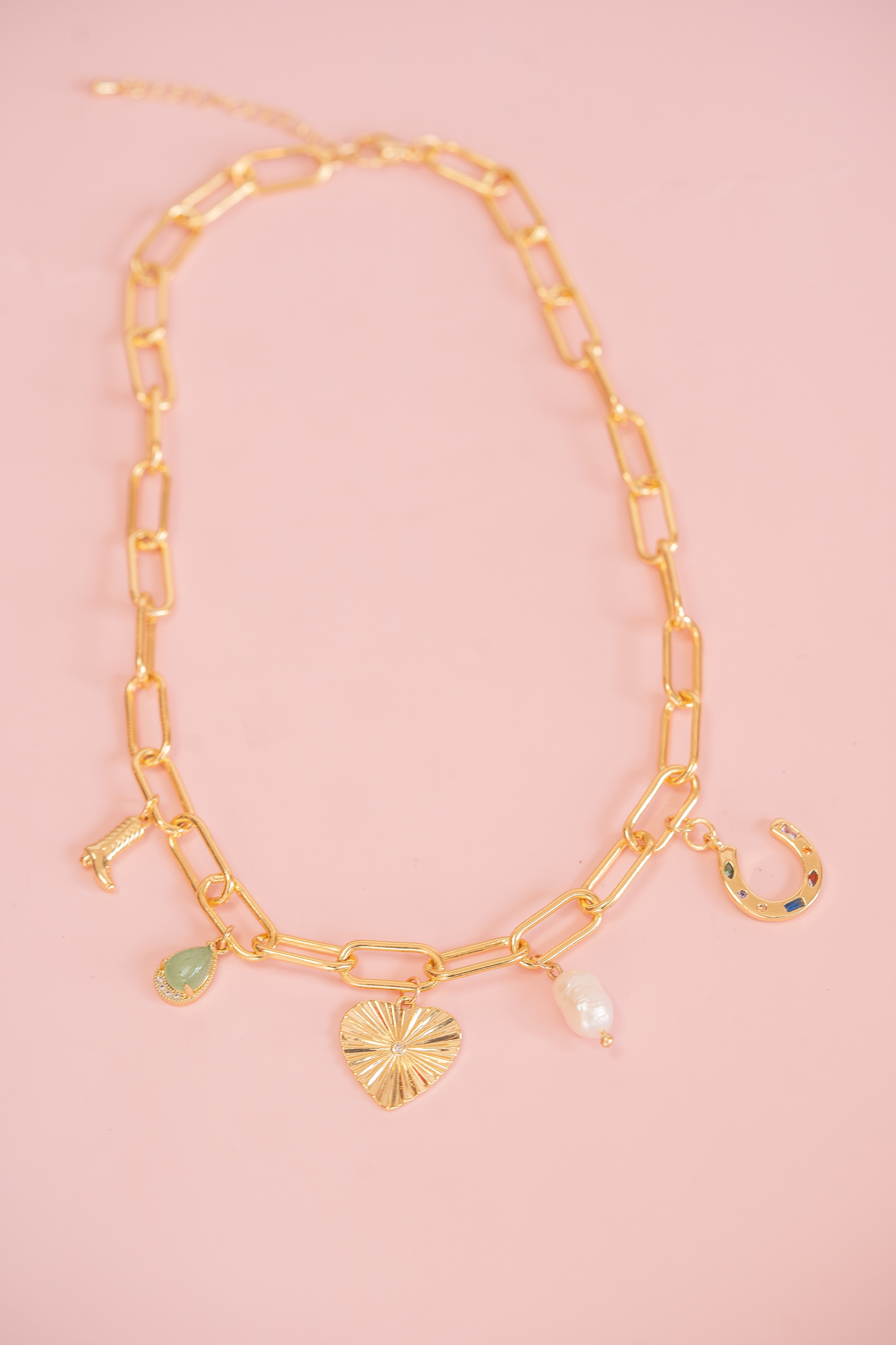 Chunky Cable Chain Charm Necklace