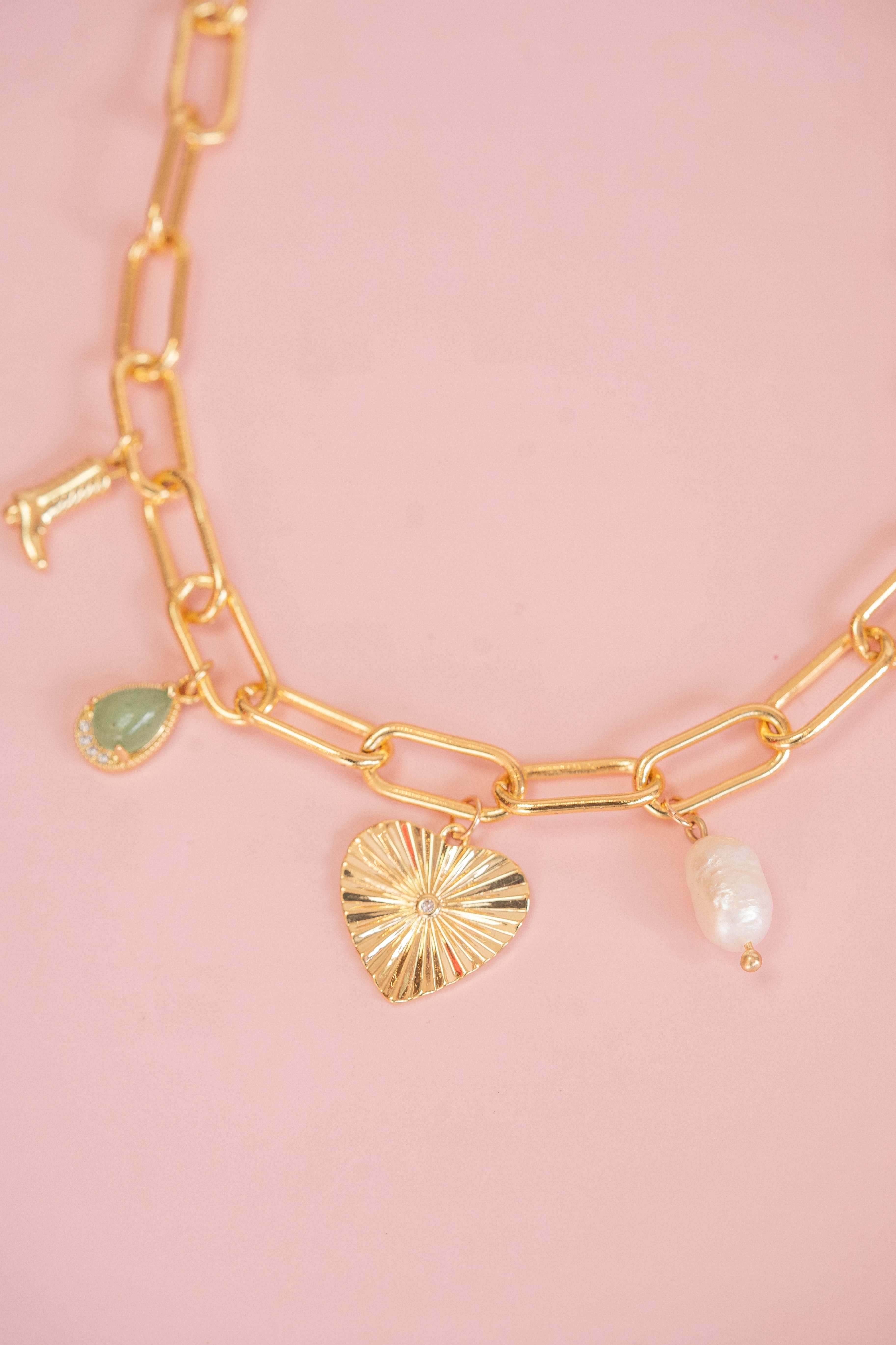 Chunky Cable Chain Charm Necklace