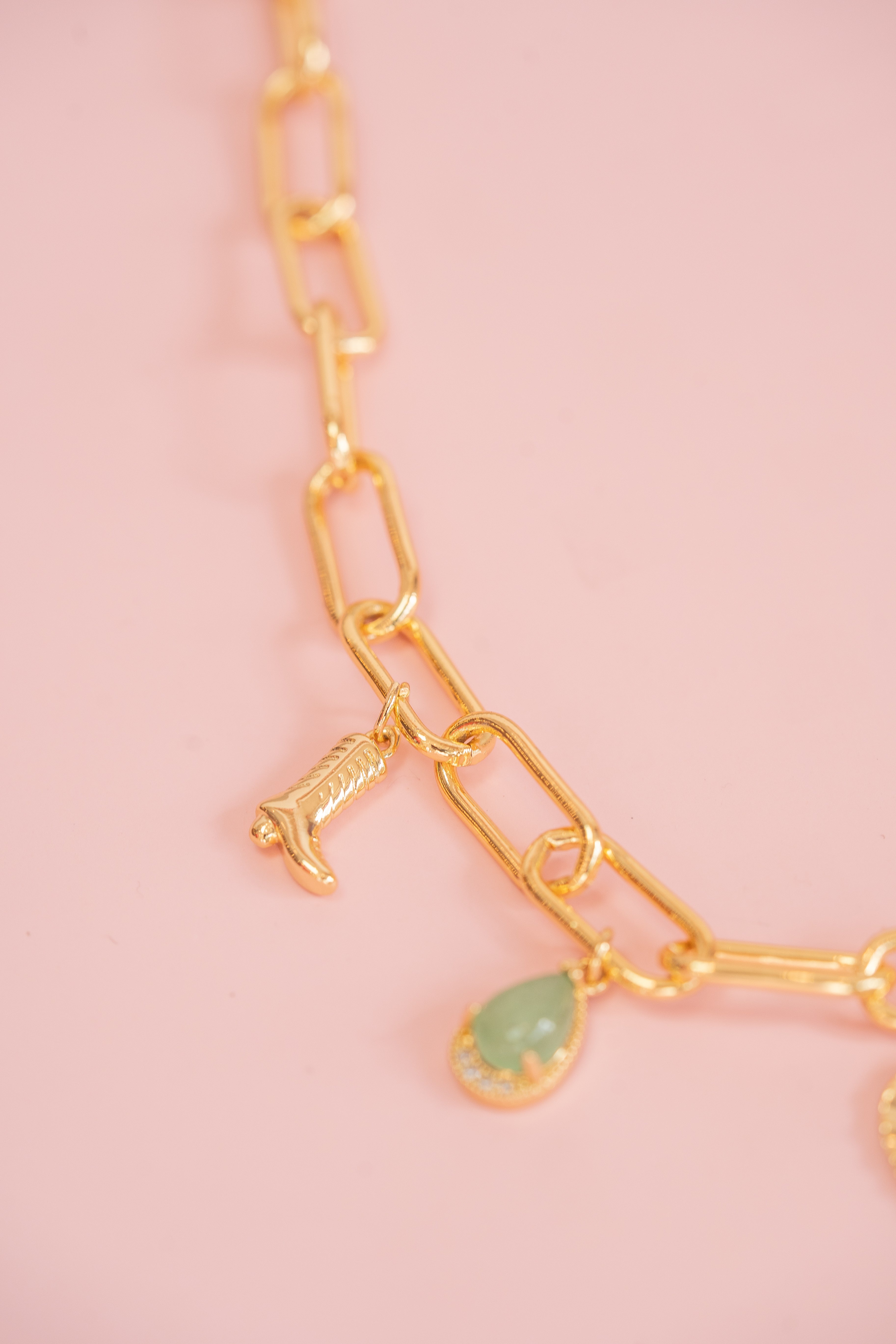 Chunky Cable Chain Charm Necklace