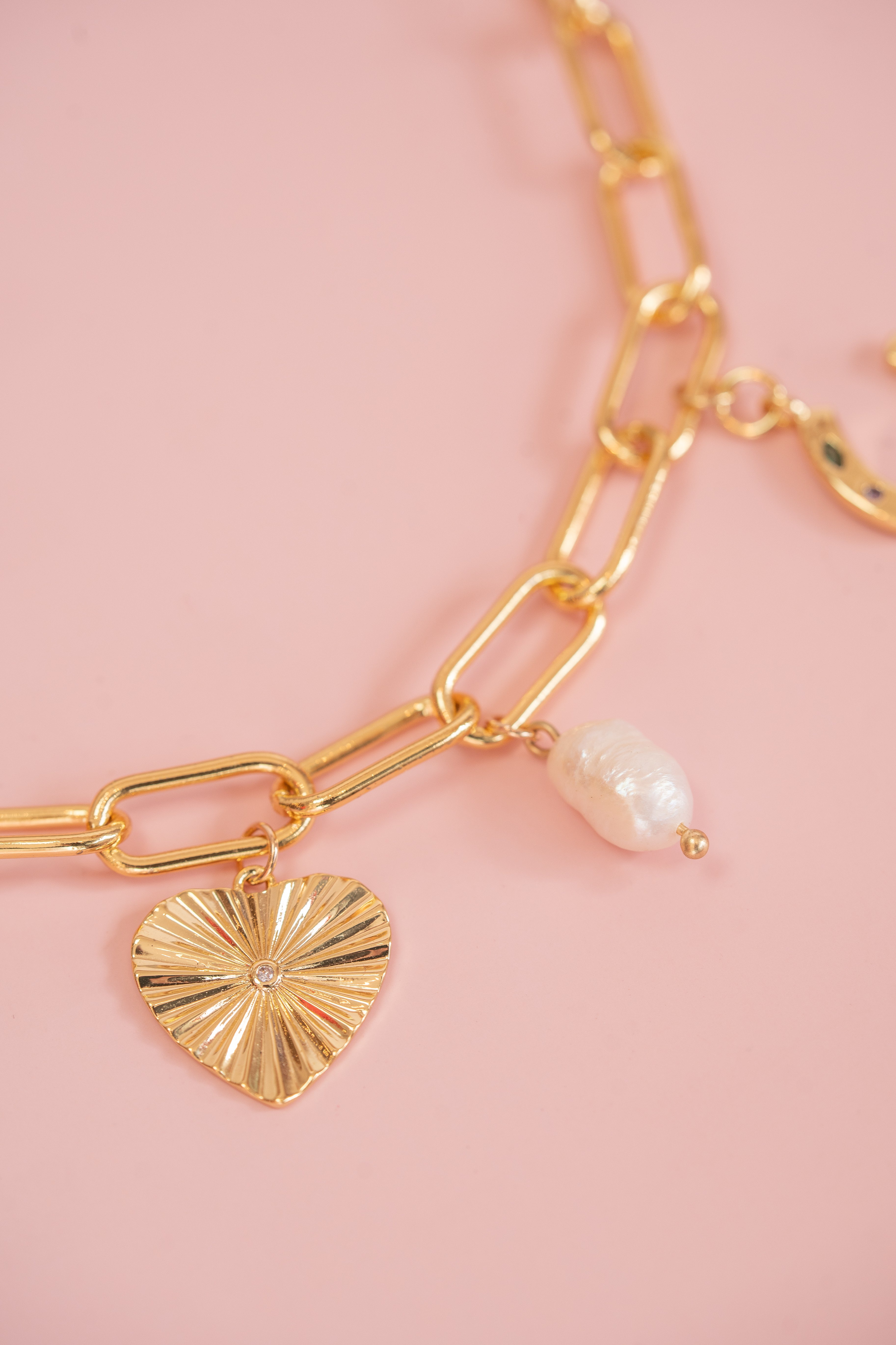 Chunky Cable Chain Charm Necklace