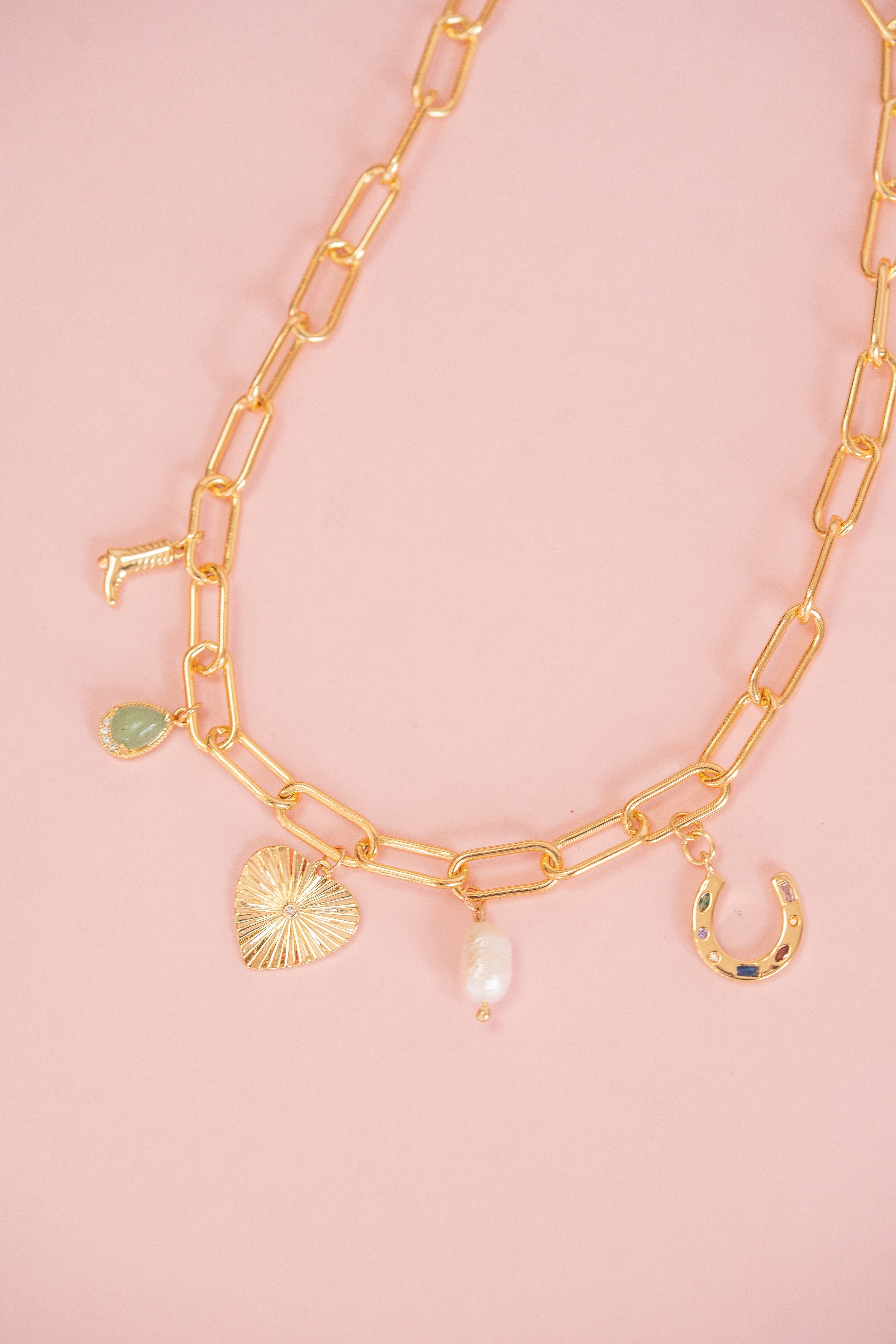 Chunky Cable Chain Charm Necklace