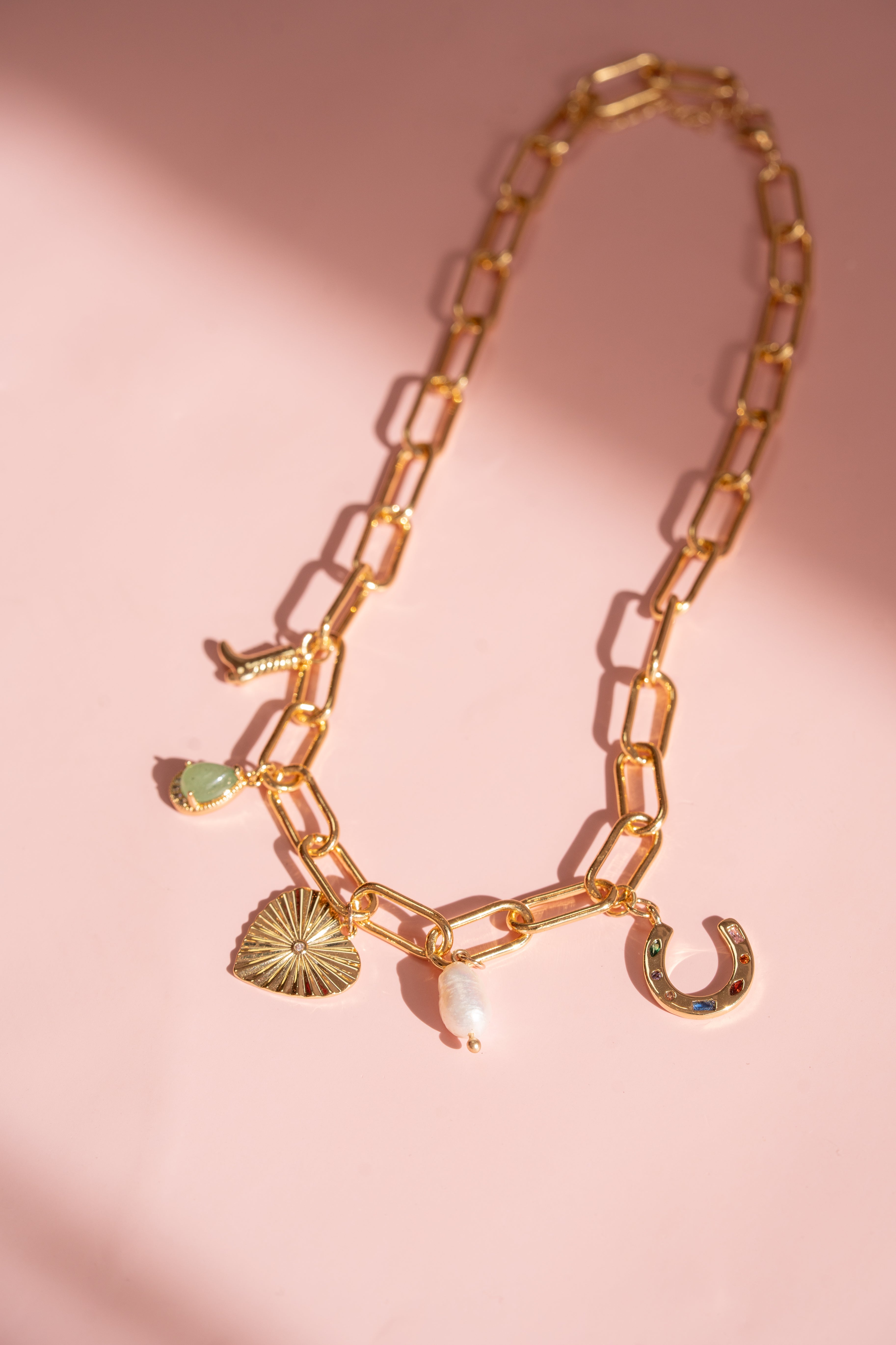 Chunky Cable Chain Charm Necklace