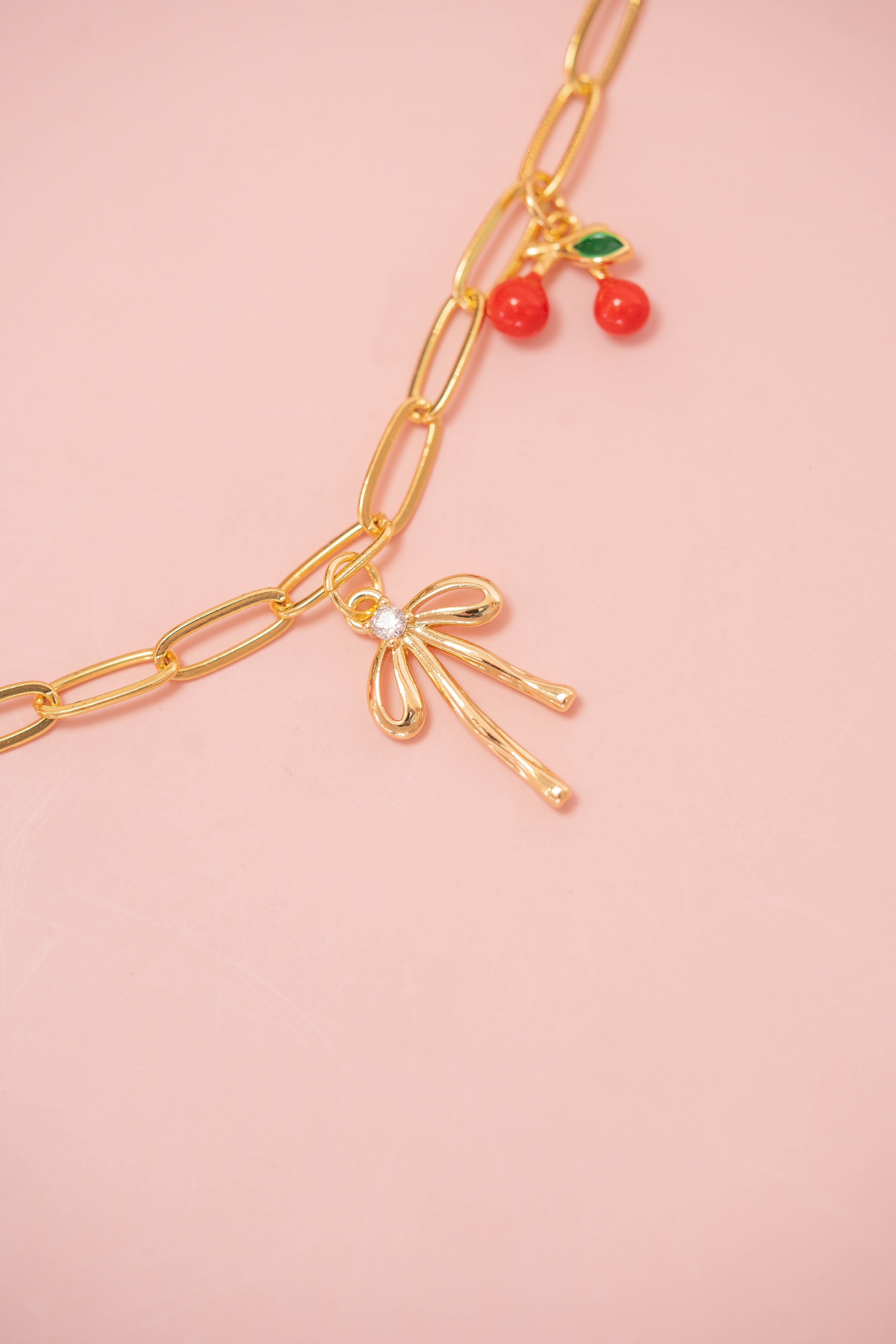 Skinny Cable Chain Charm Necklace