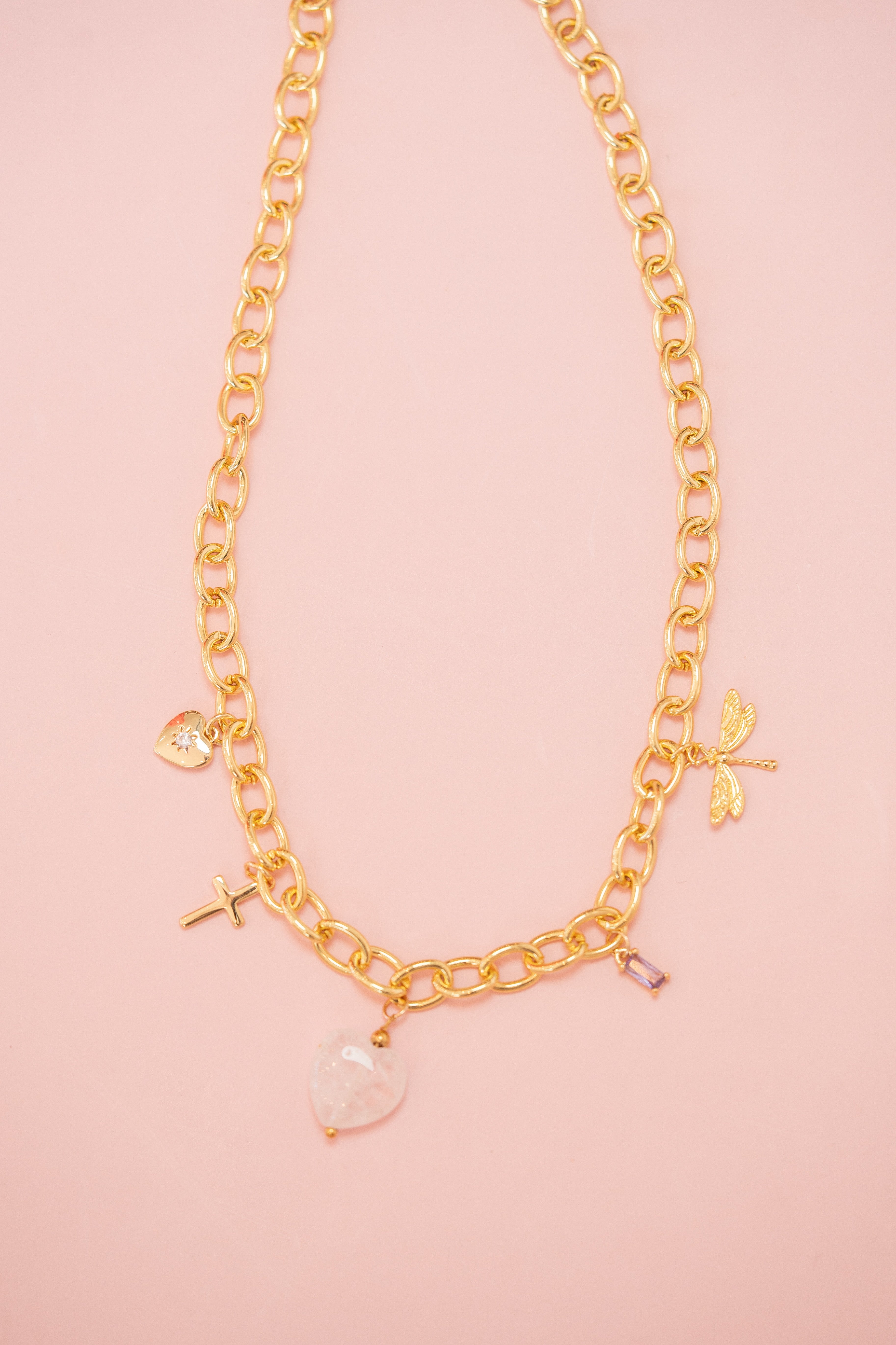 Oval Chain Charm Necklace