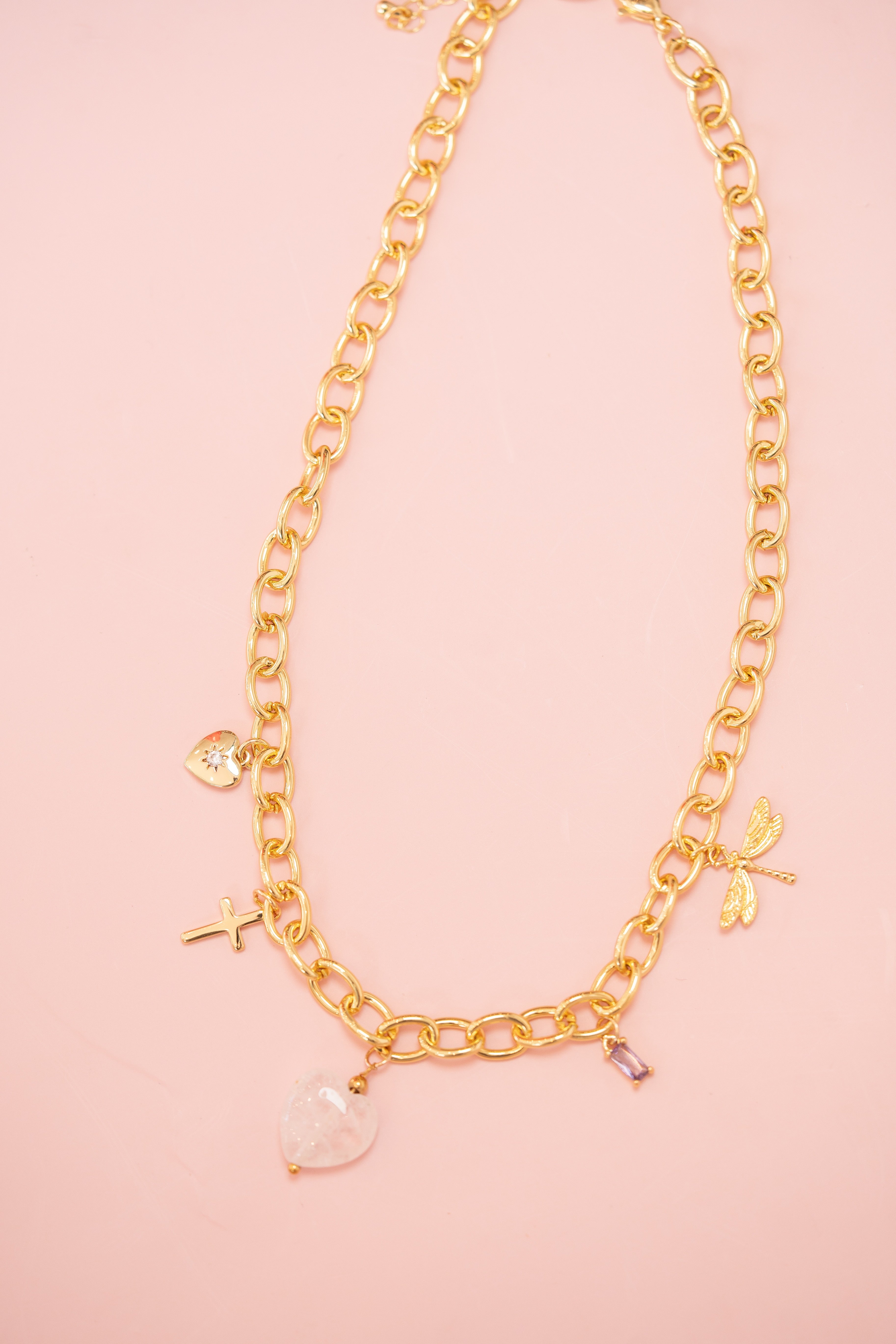 Oval Chain Charm Necklace