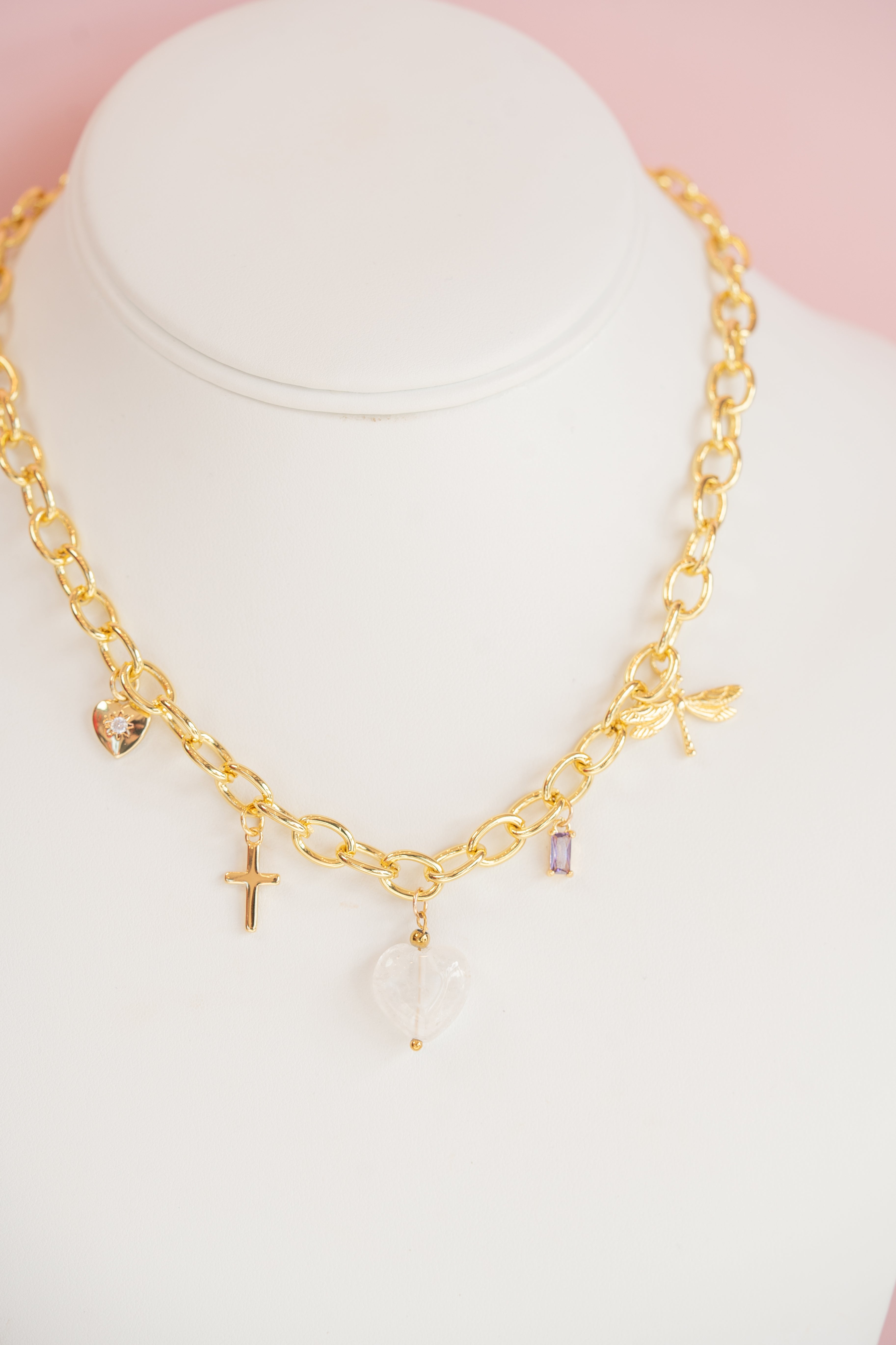 Oval Chain Charm Necklace