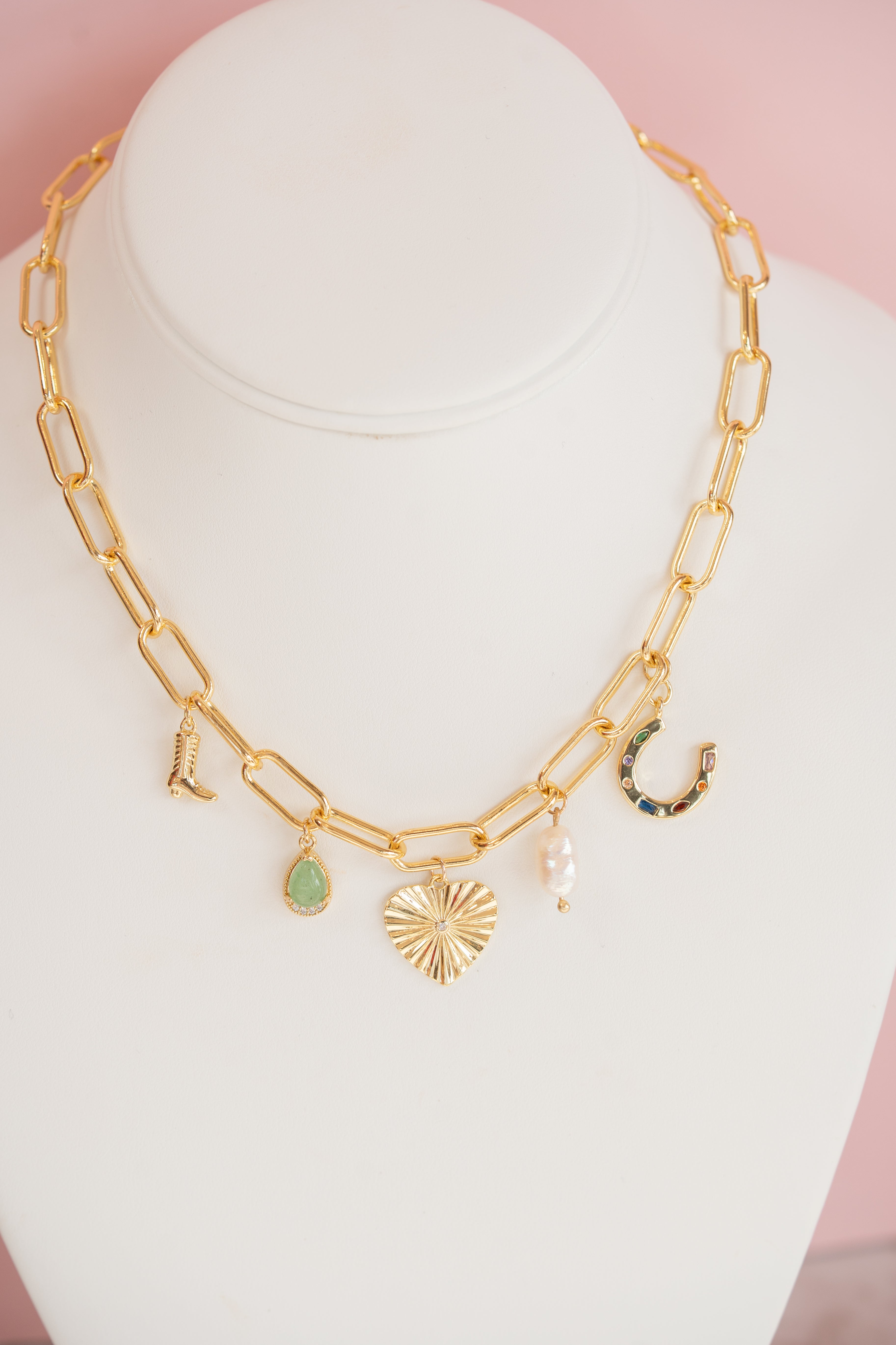 Chunky Cable Chain Charm Necklace
