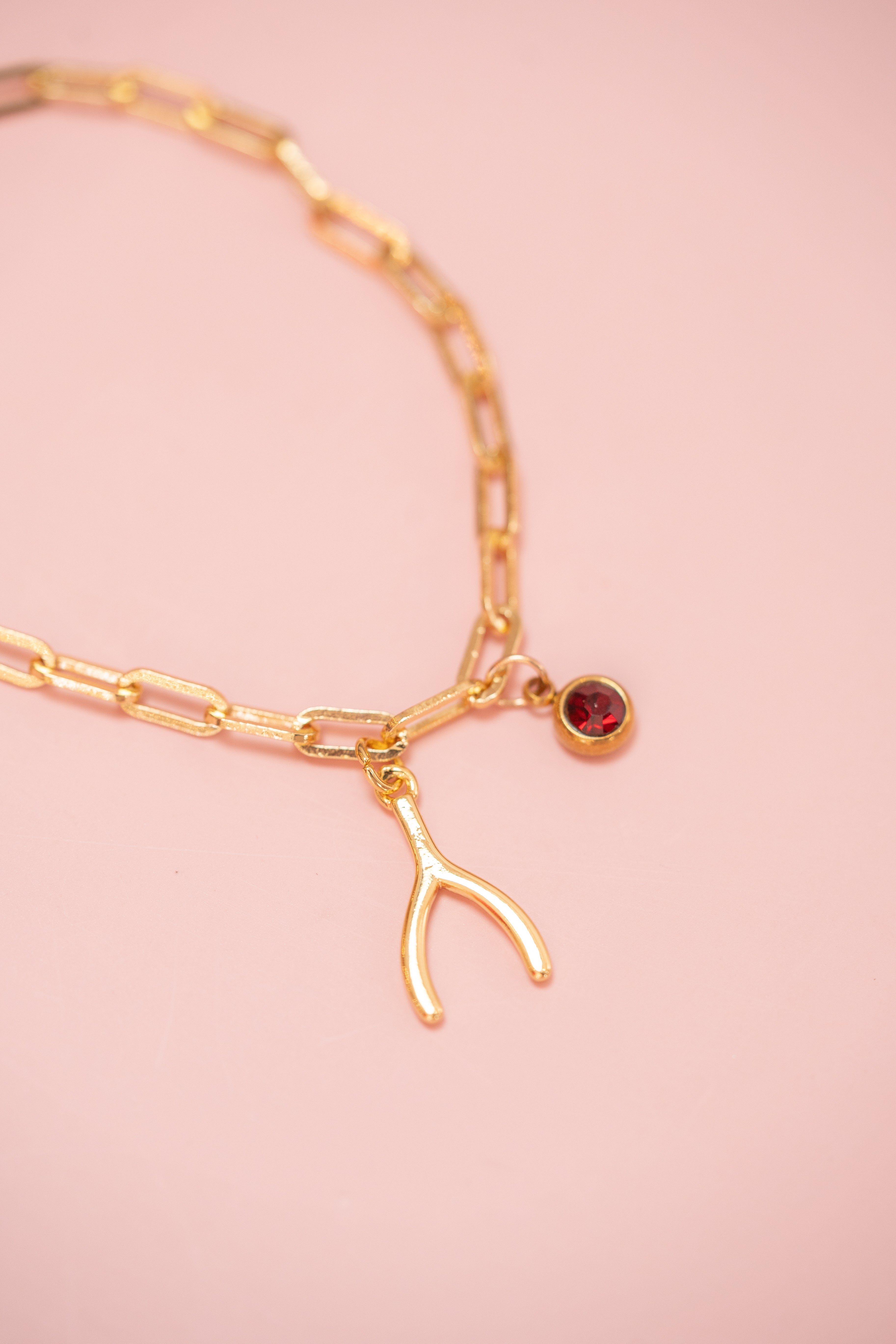 Skinny Cable Chain Charm Bracelet