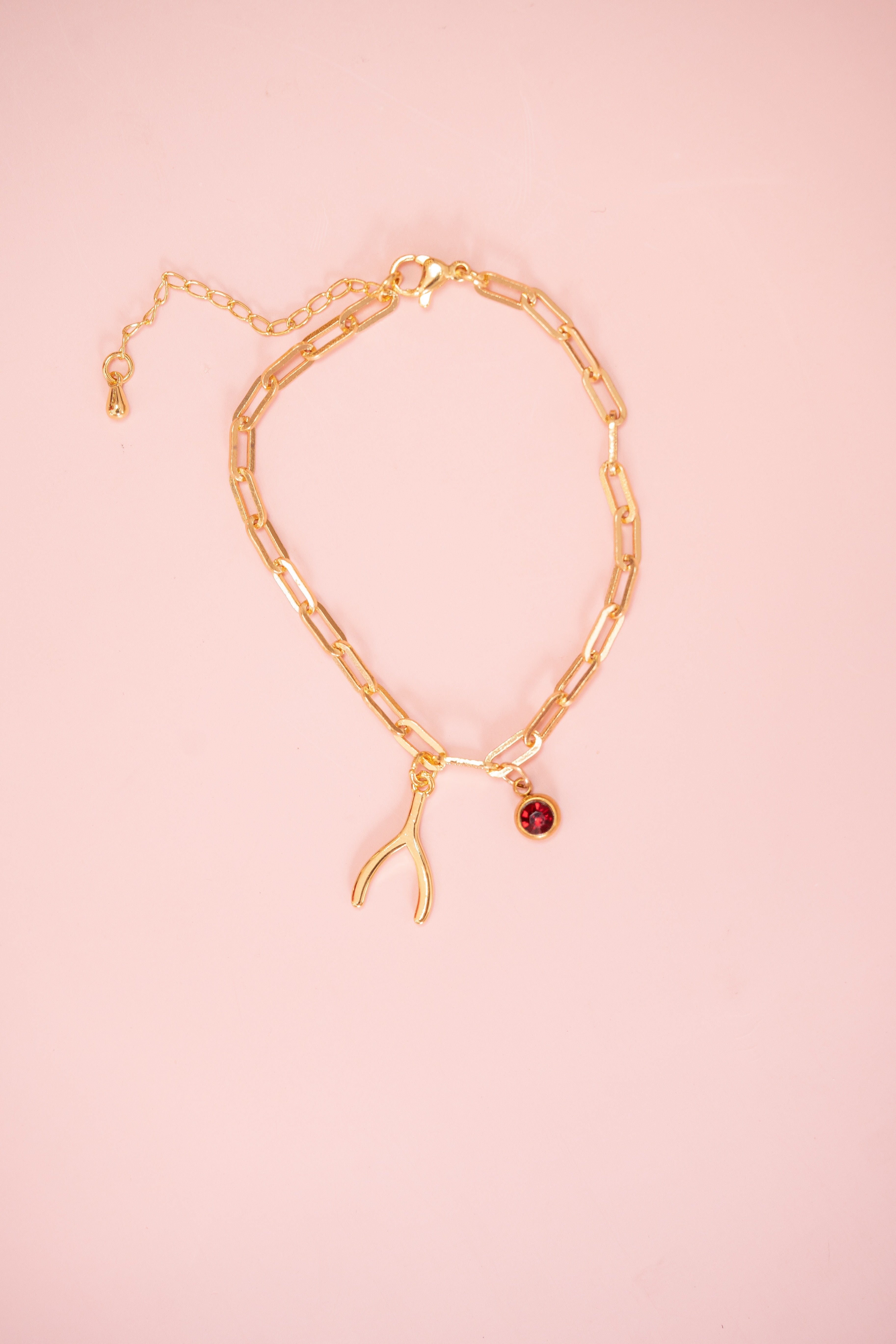 Skinny Cable Chain Charm Bracelet