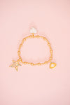 Mini Gold Bead Stretchy Charm Bracelet