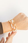 Stretchy Pearl Gold Beaded Bracelet