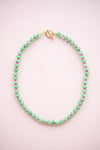 Green and Pink Gemstone Necklace