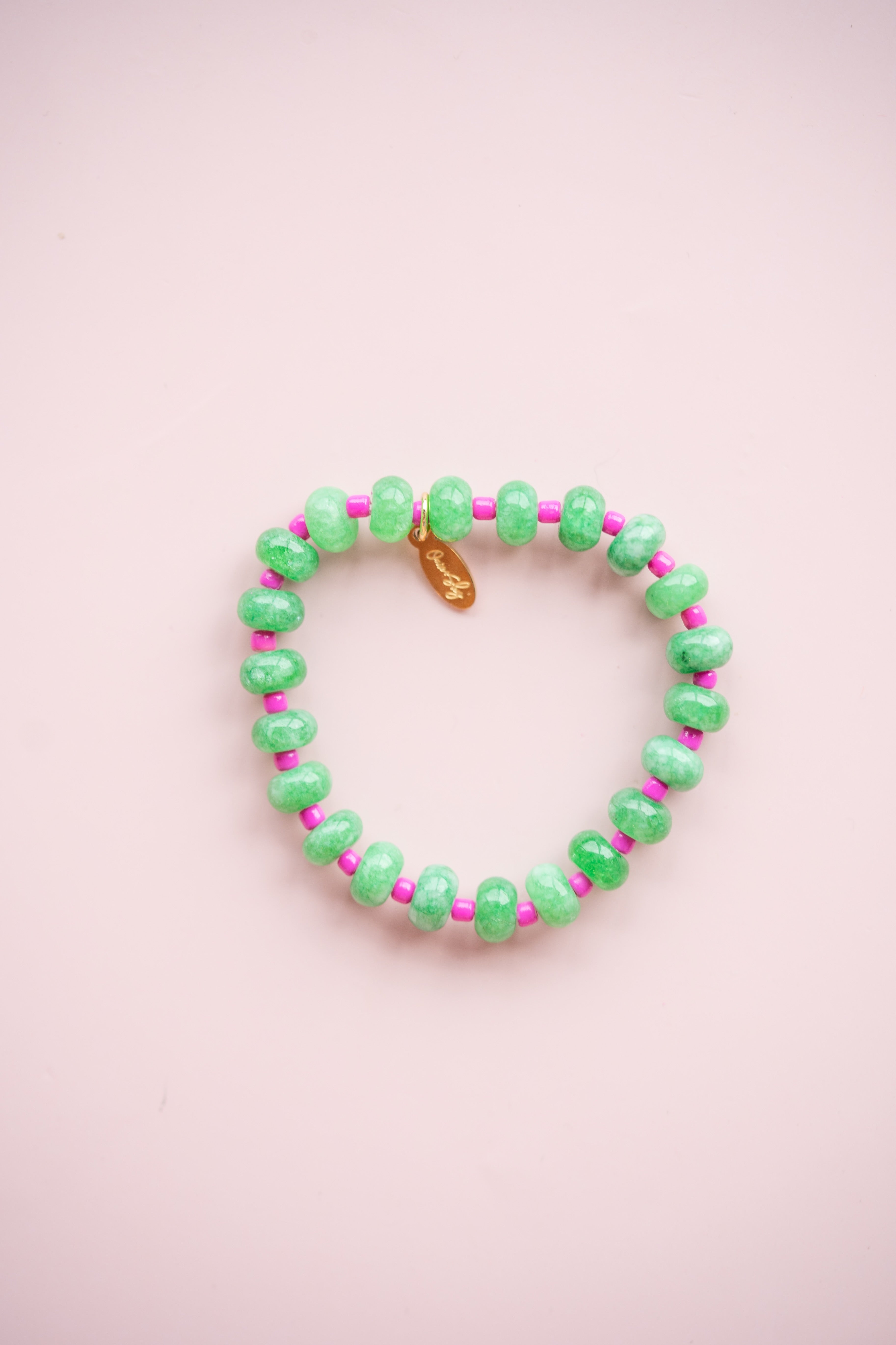 Green and Pink Gemstone Bracelet