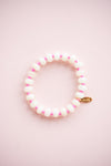 Pink and White Gemstone Bracelet