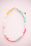 Pink Multicolor Gemstone Necklace