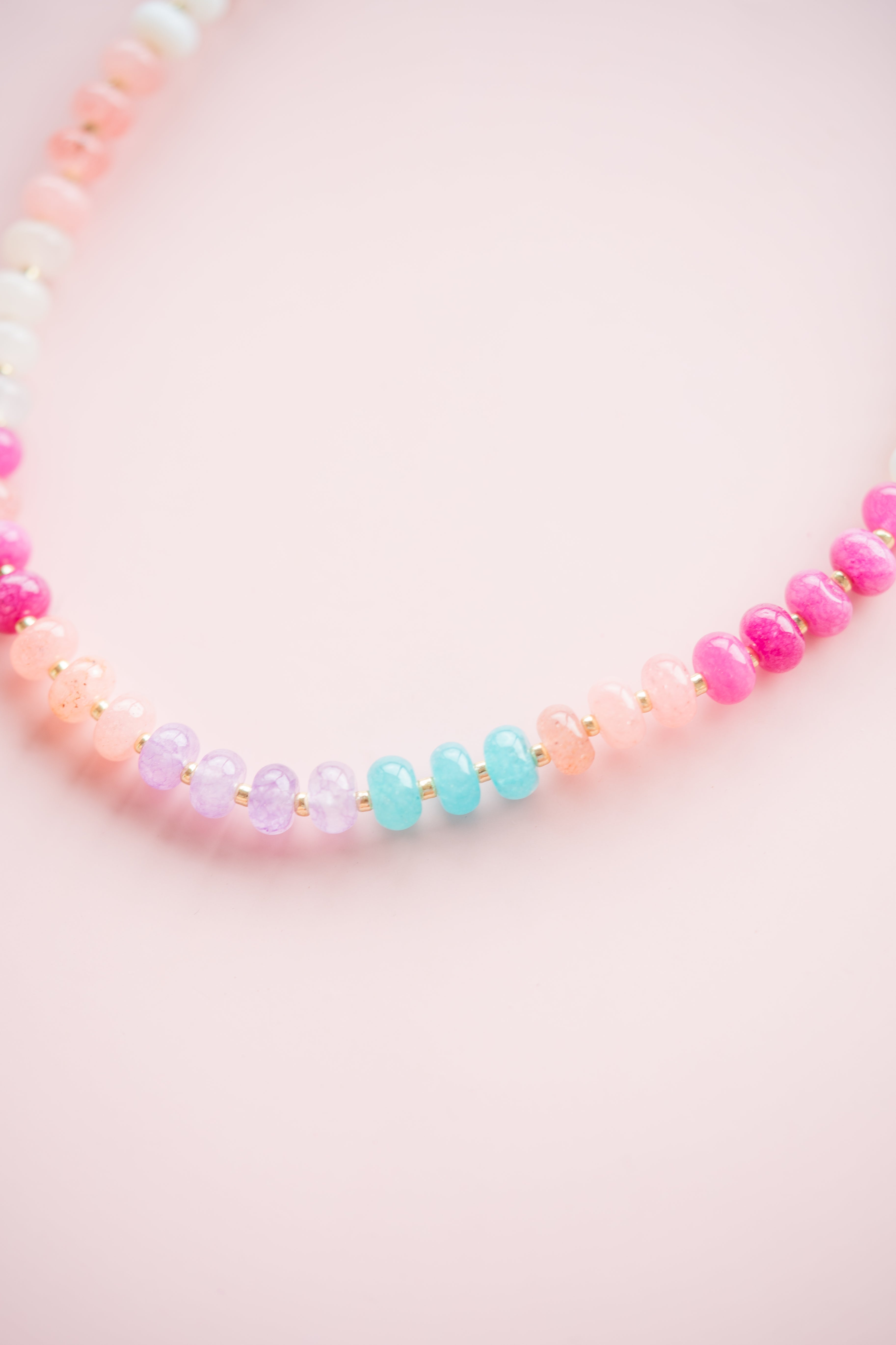 Pink Multicolor Gemstone Necklace