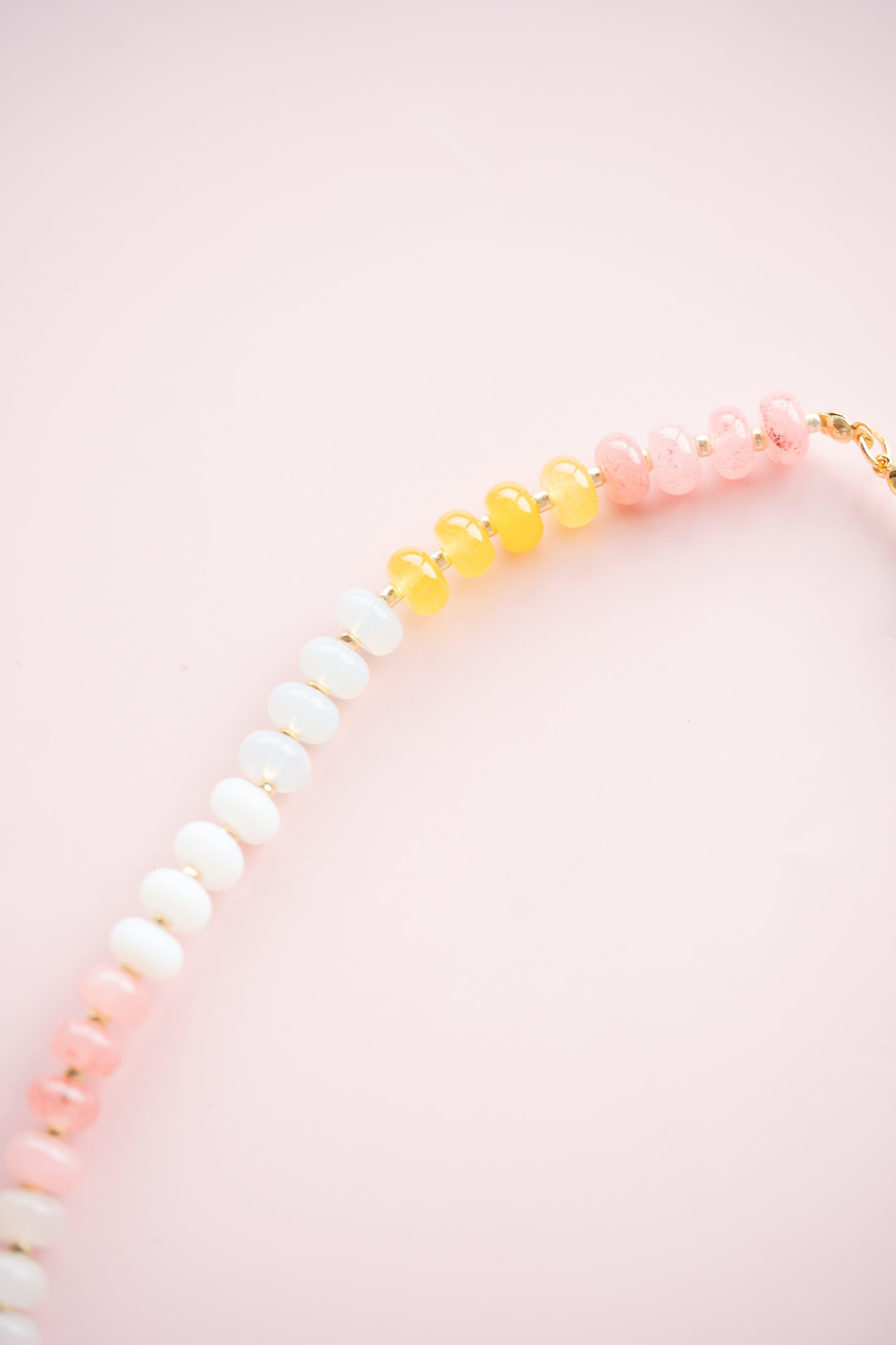 Pink Multicolor Gemstone Necklace
