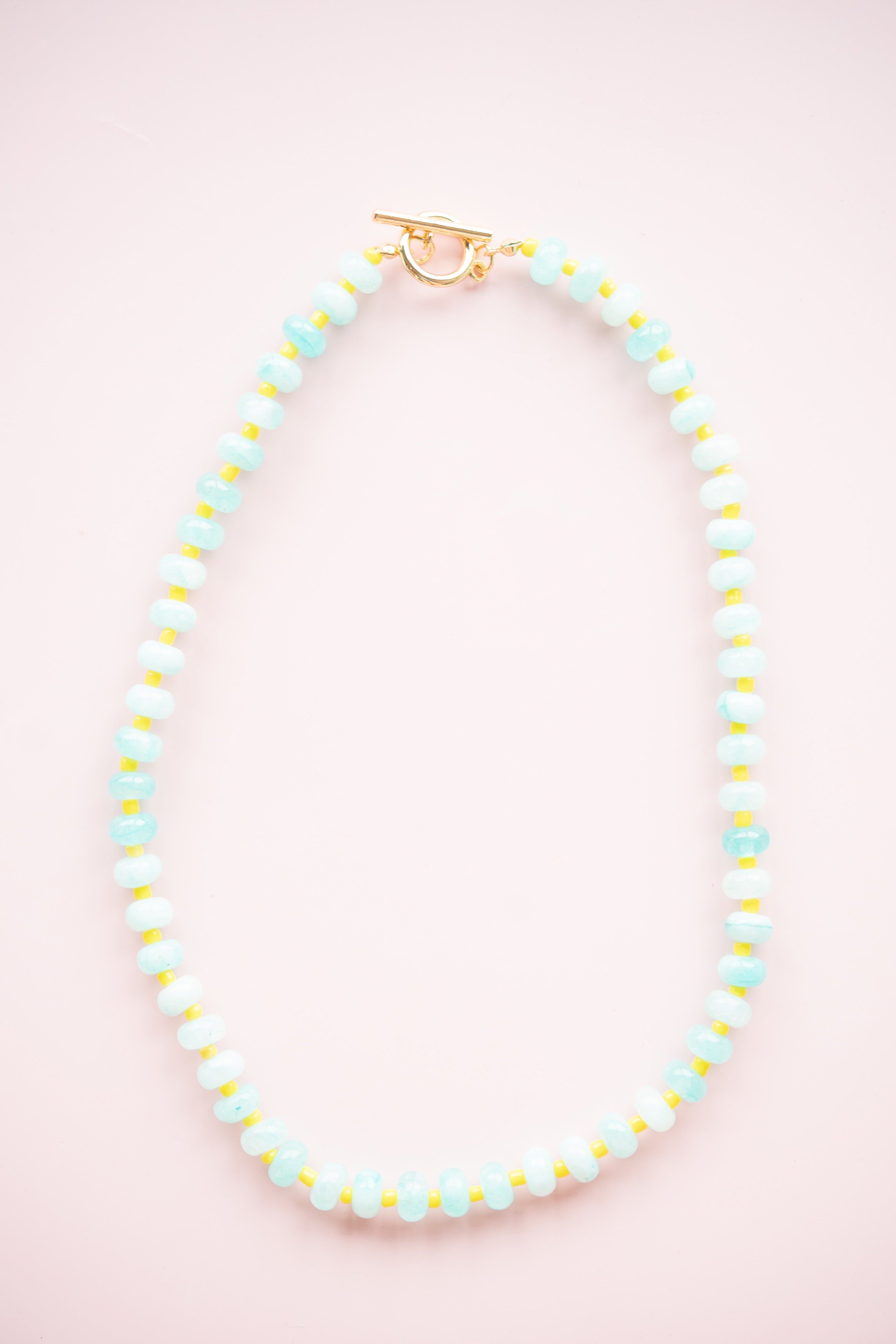 Turquoise and Yellow Gemstone Necklace