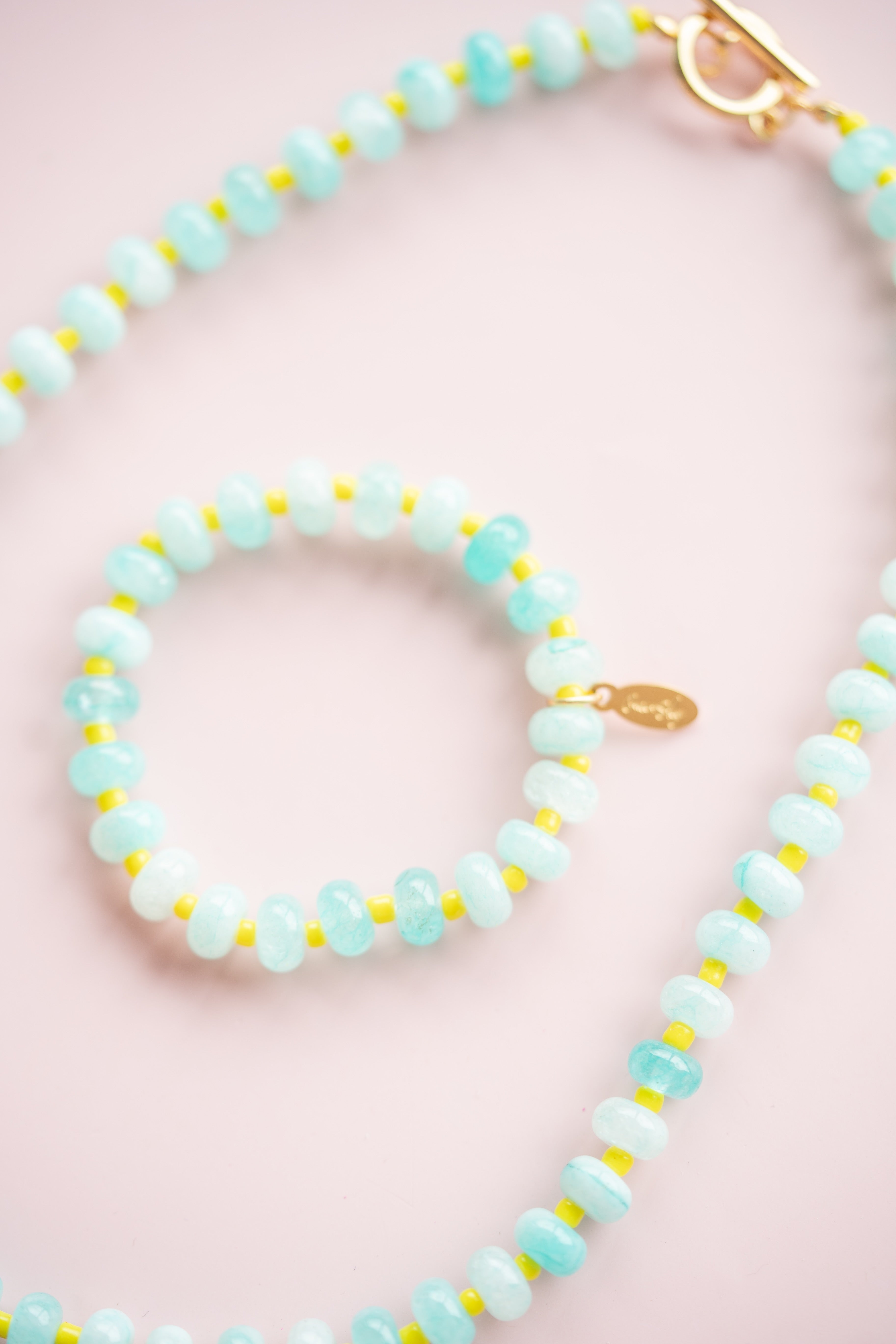 Turquoise and Yellow Gemstone Bracelet