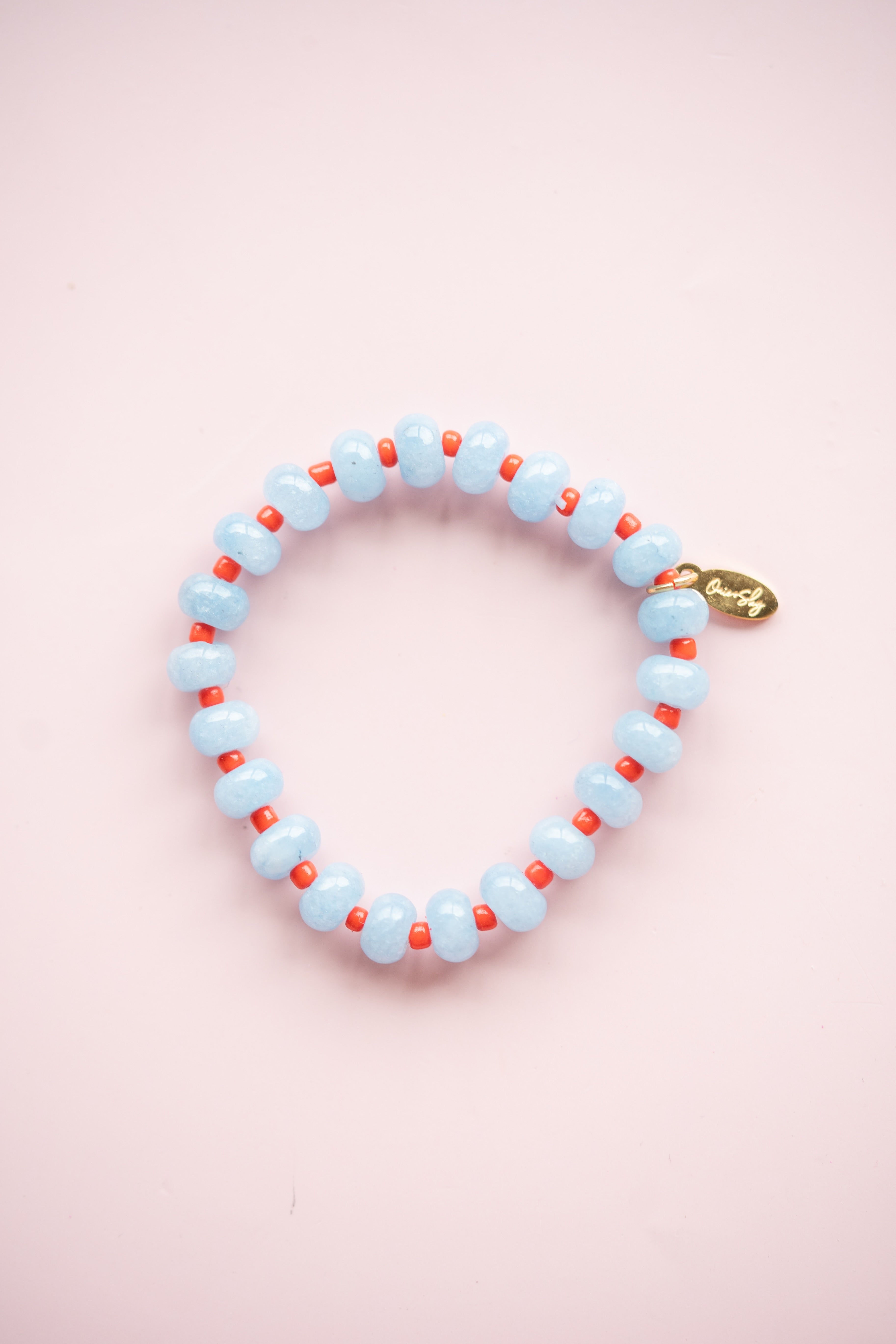 Blue and Red Gemstone Bracelet