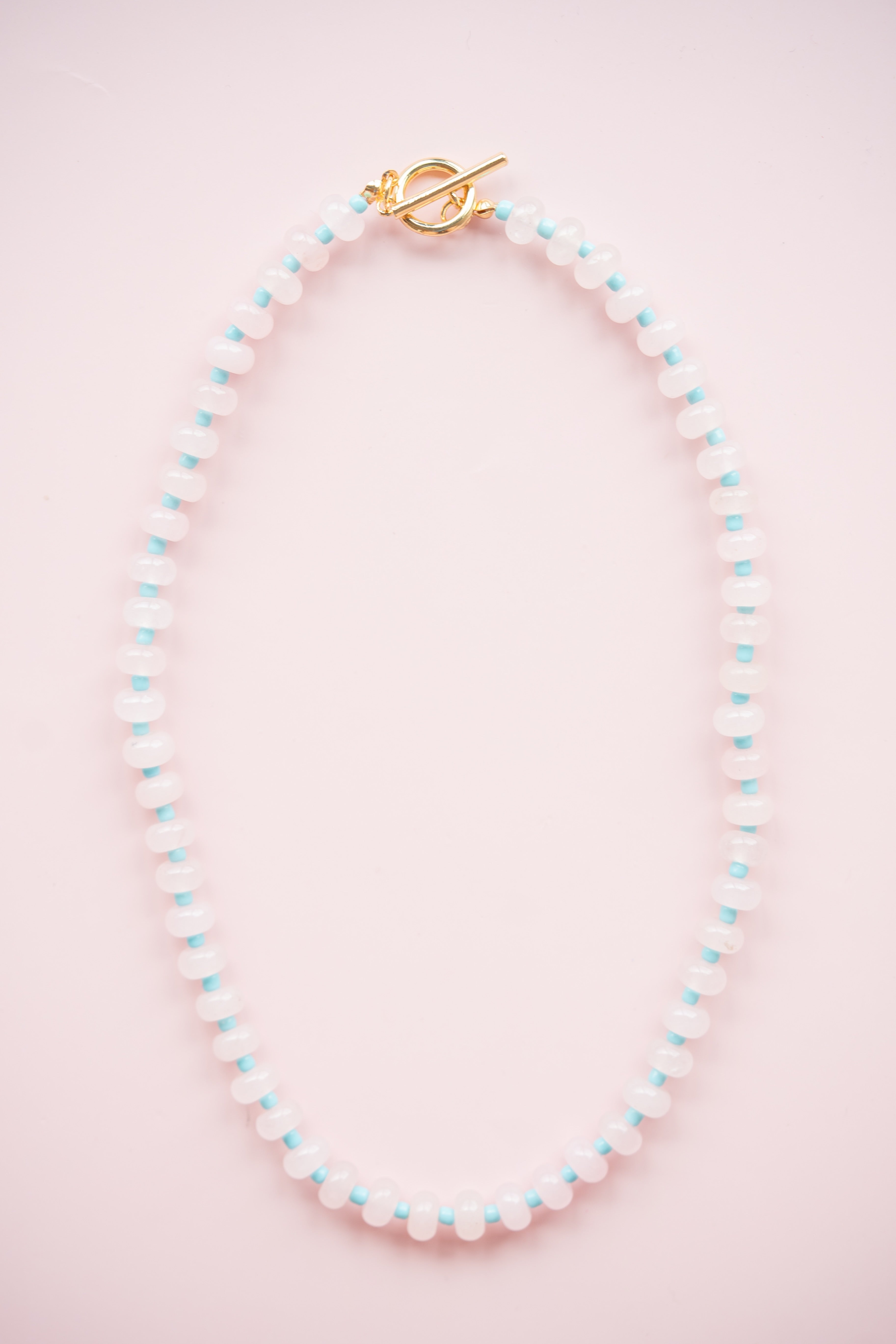 Blue and Pink Gemstone Necklace